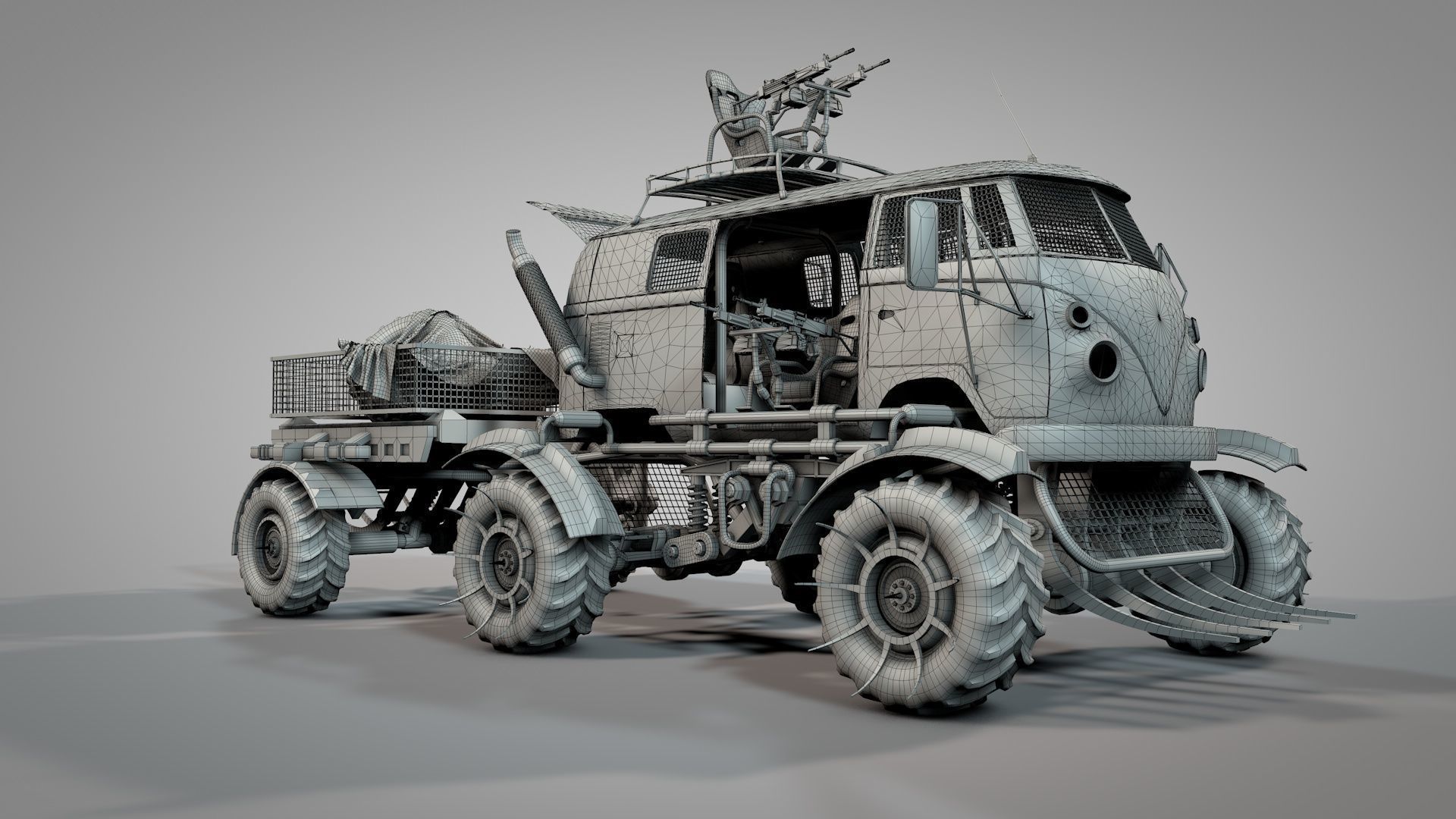 Apocalyptic War Cars v3 3D model_9