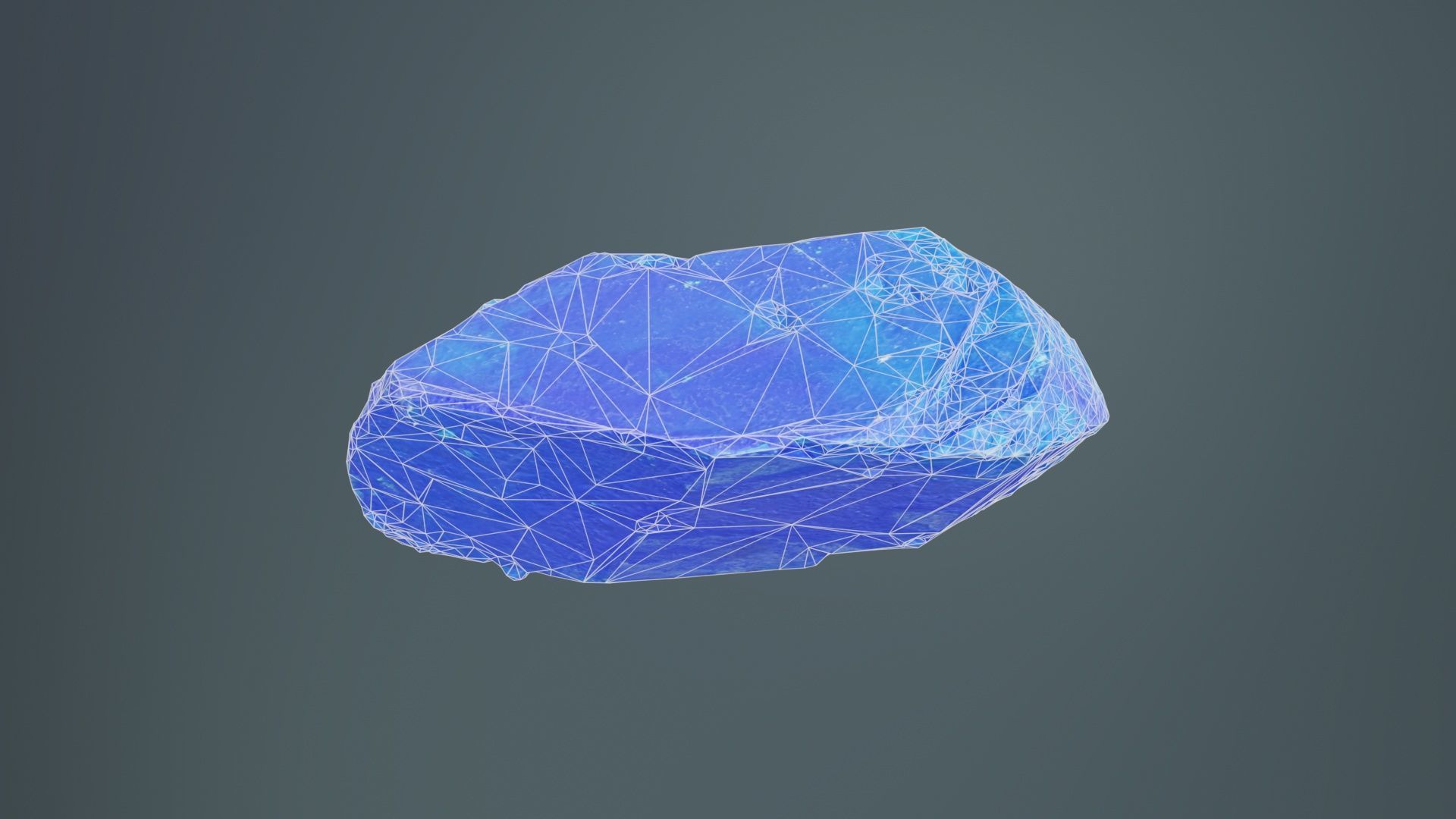 Blue Salt Crystal 03 Low-poly 3D model_10