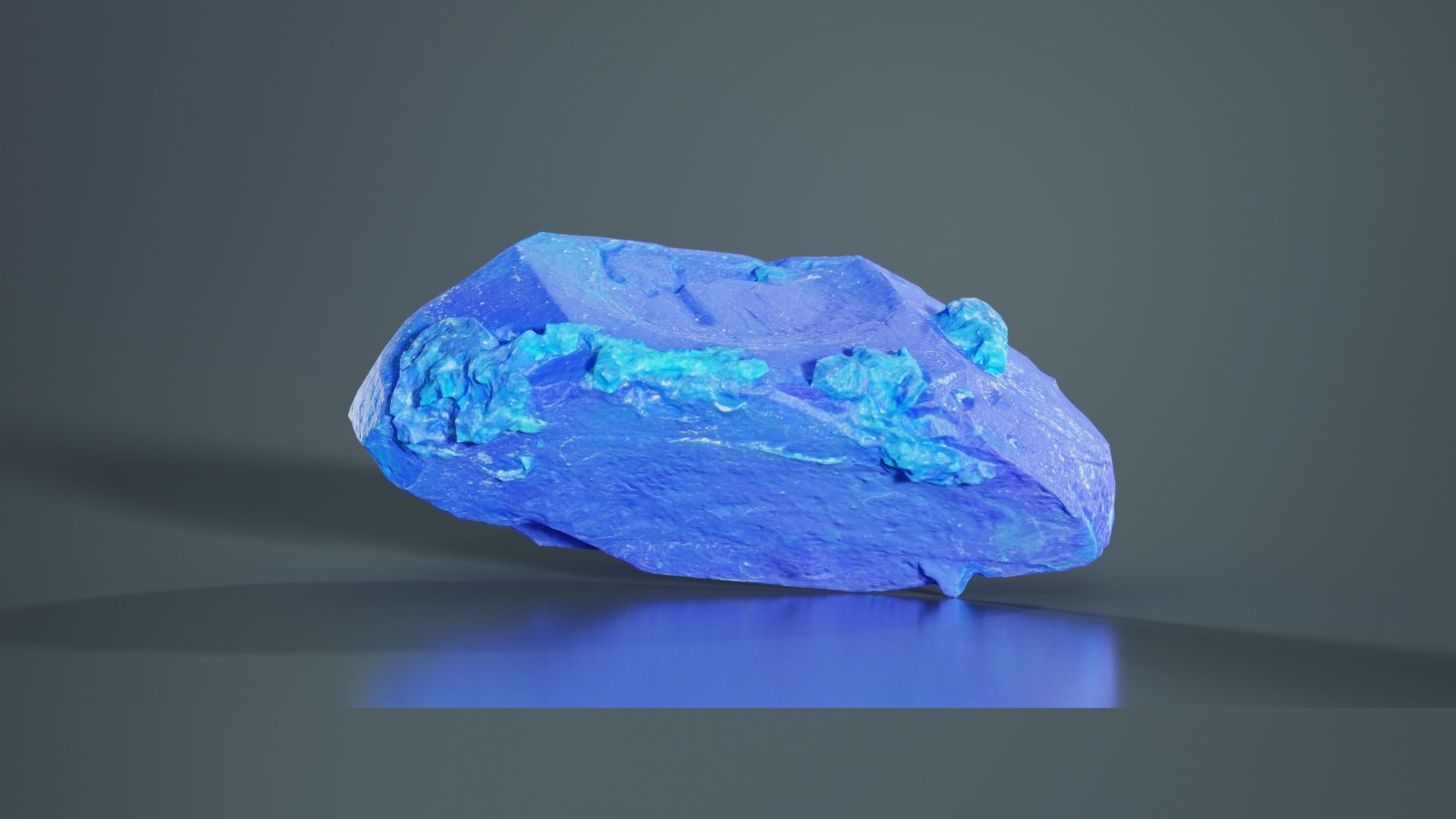 Blue Salt Crystal 03 Low-poly 3D model_8