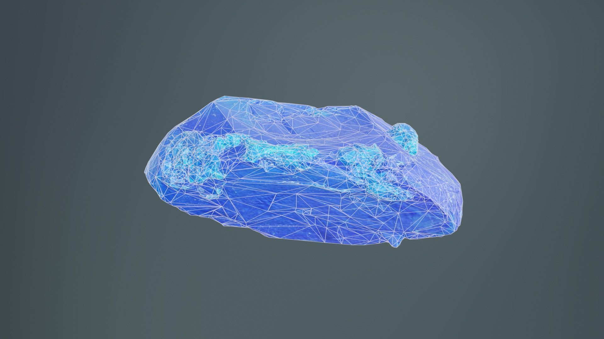 Blue Salt Crystal 03 Low-poly 3D model_9
