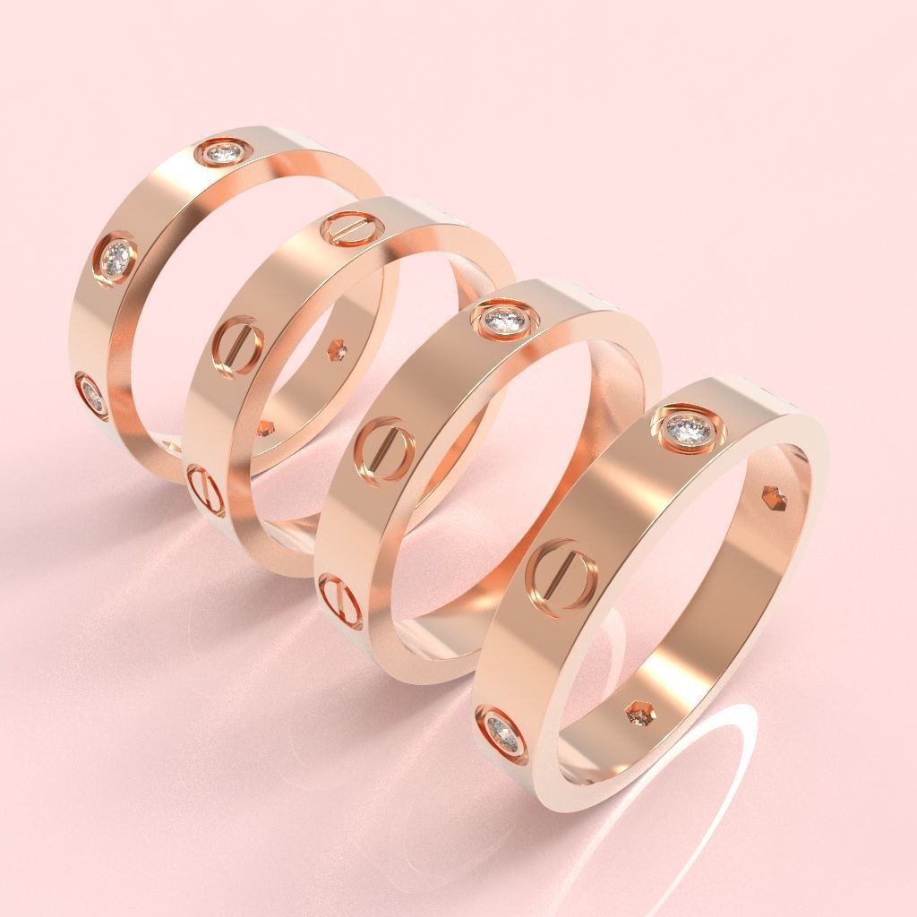 Screw Ring Set 4 Variations Size 62 3D print model_6