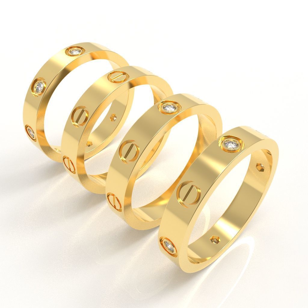 Screw Ring Set 4 Variations Size 62 3D print model_4