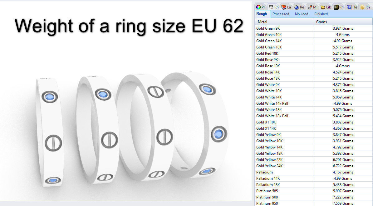 Screw Ring Set 4 Variations Size 62 3D print model_1