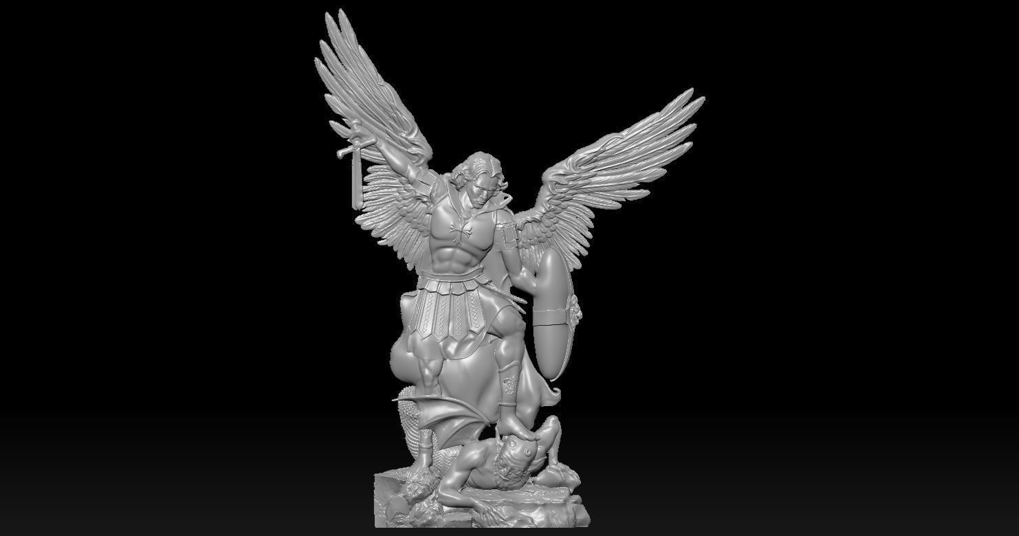 Archangel Michael Bas-Relief 2 3D print model 3D print model_9