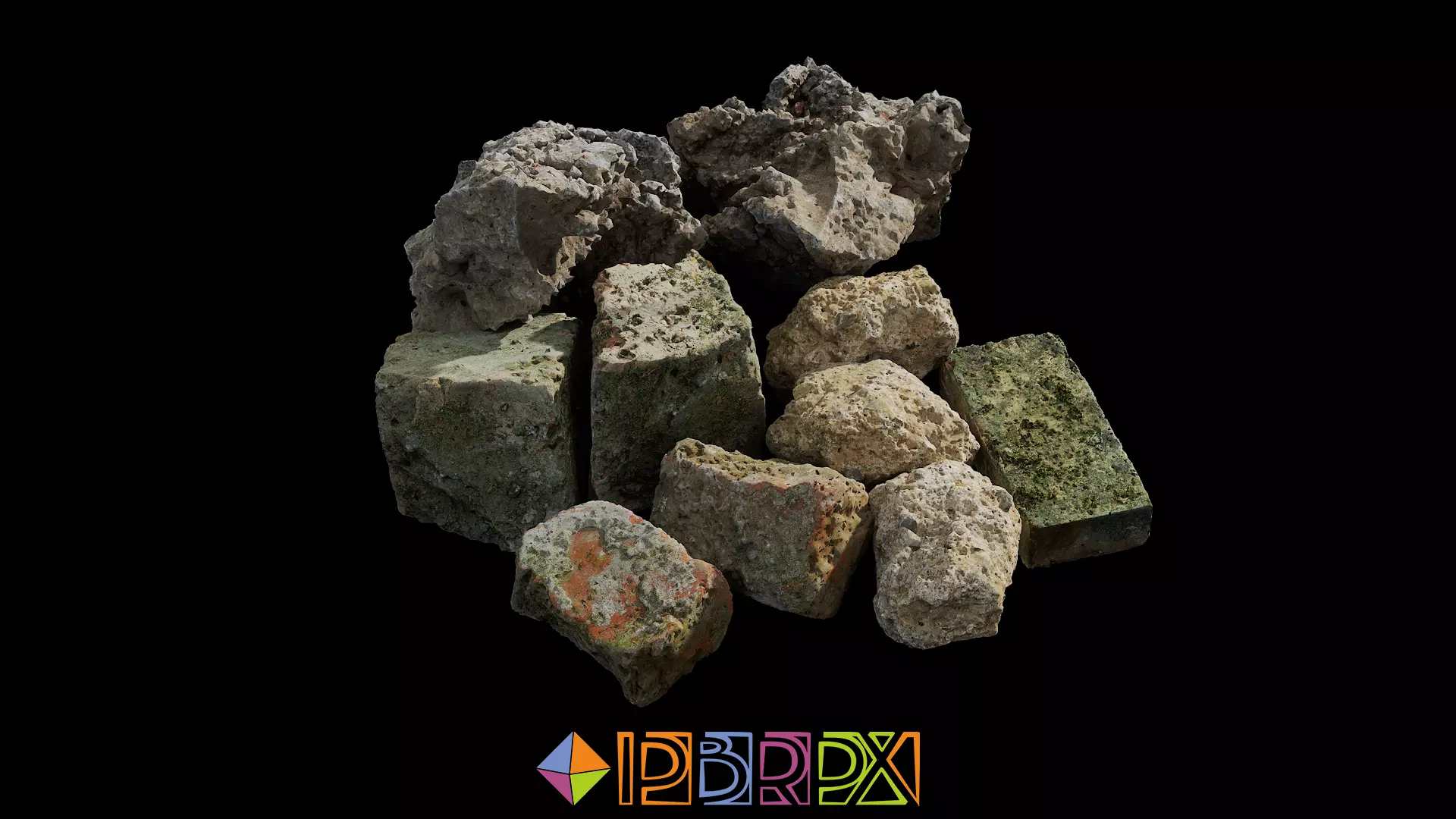PBRPX Bricks 01 Low-poly 3D model_0