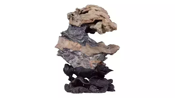 Suiseki Rock 09 Low-poly 3D model