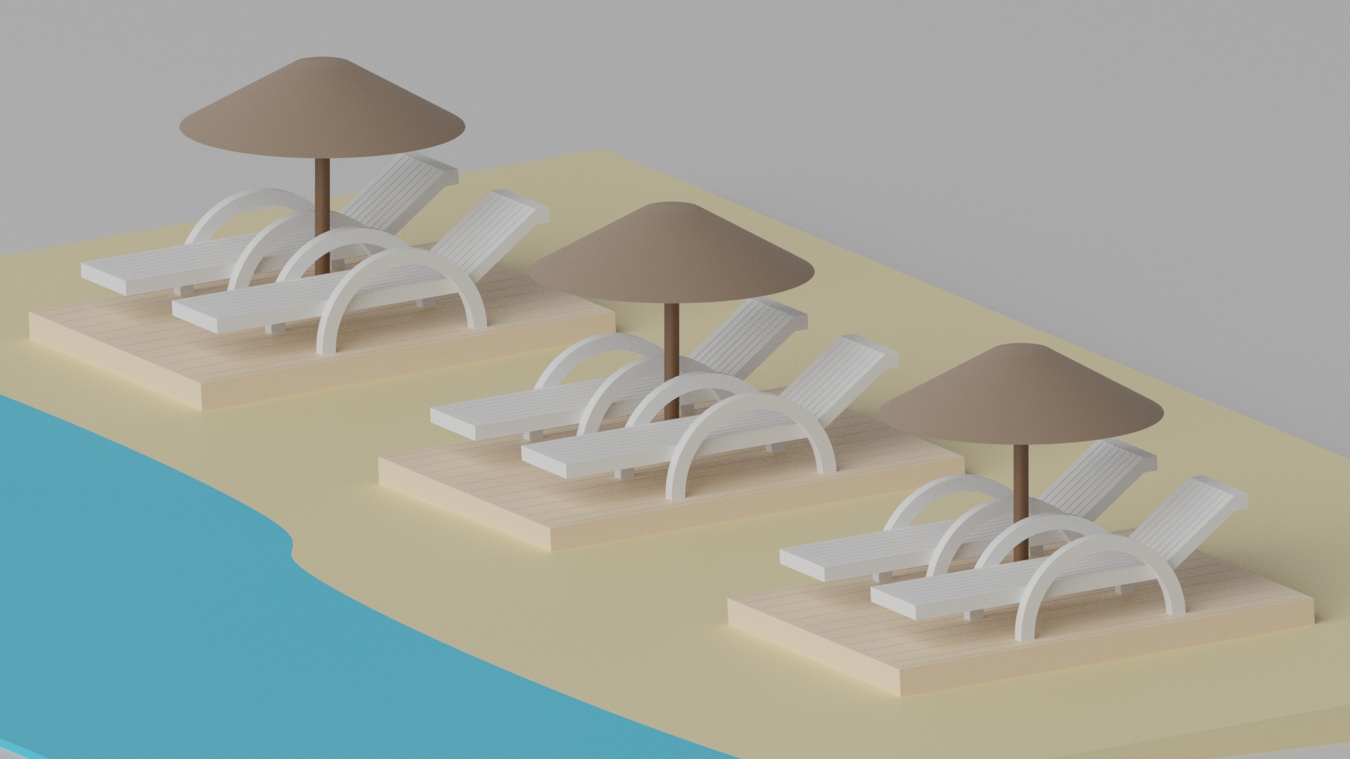 Cartoon Beach 3D model_3
