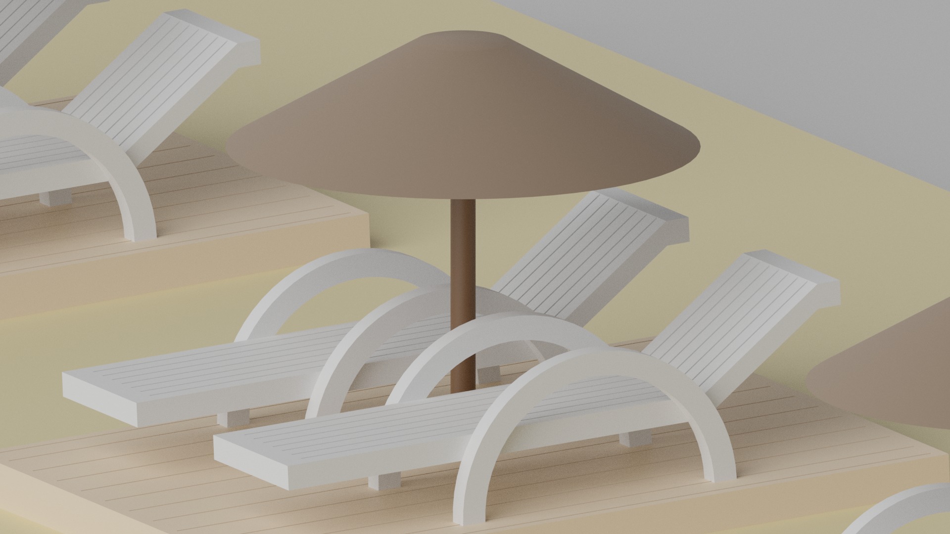 Cartoon Beach 3D model_4