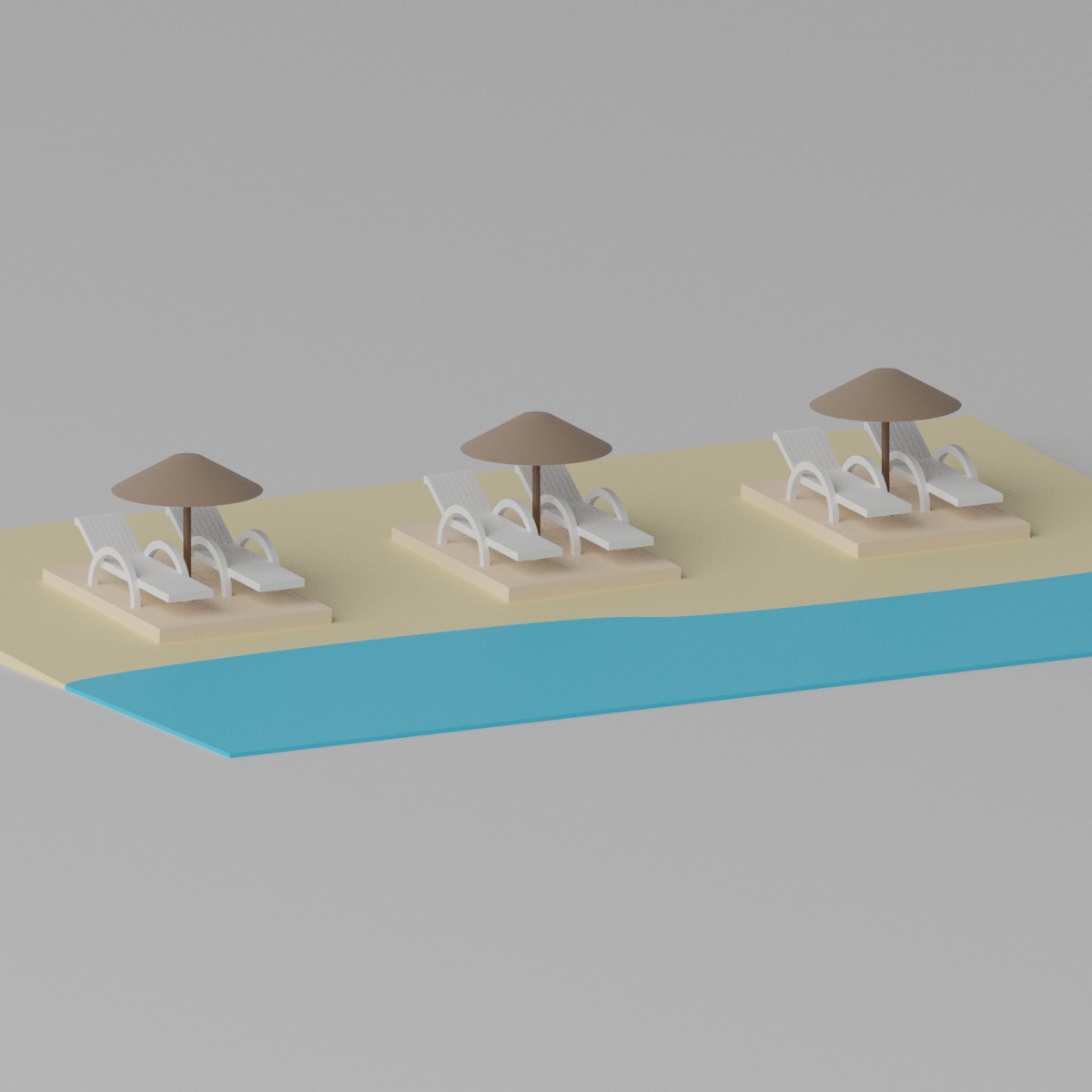 Cartoon Beach 3D model_5