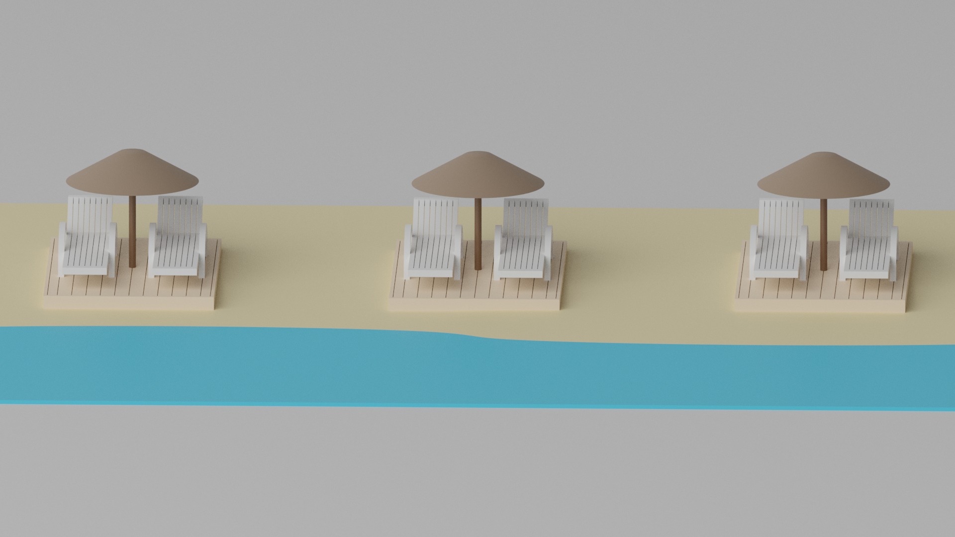 Cartoon Beach 3D model_1