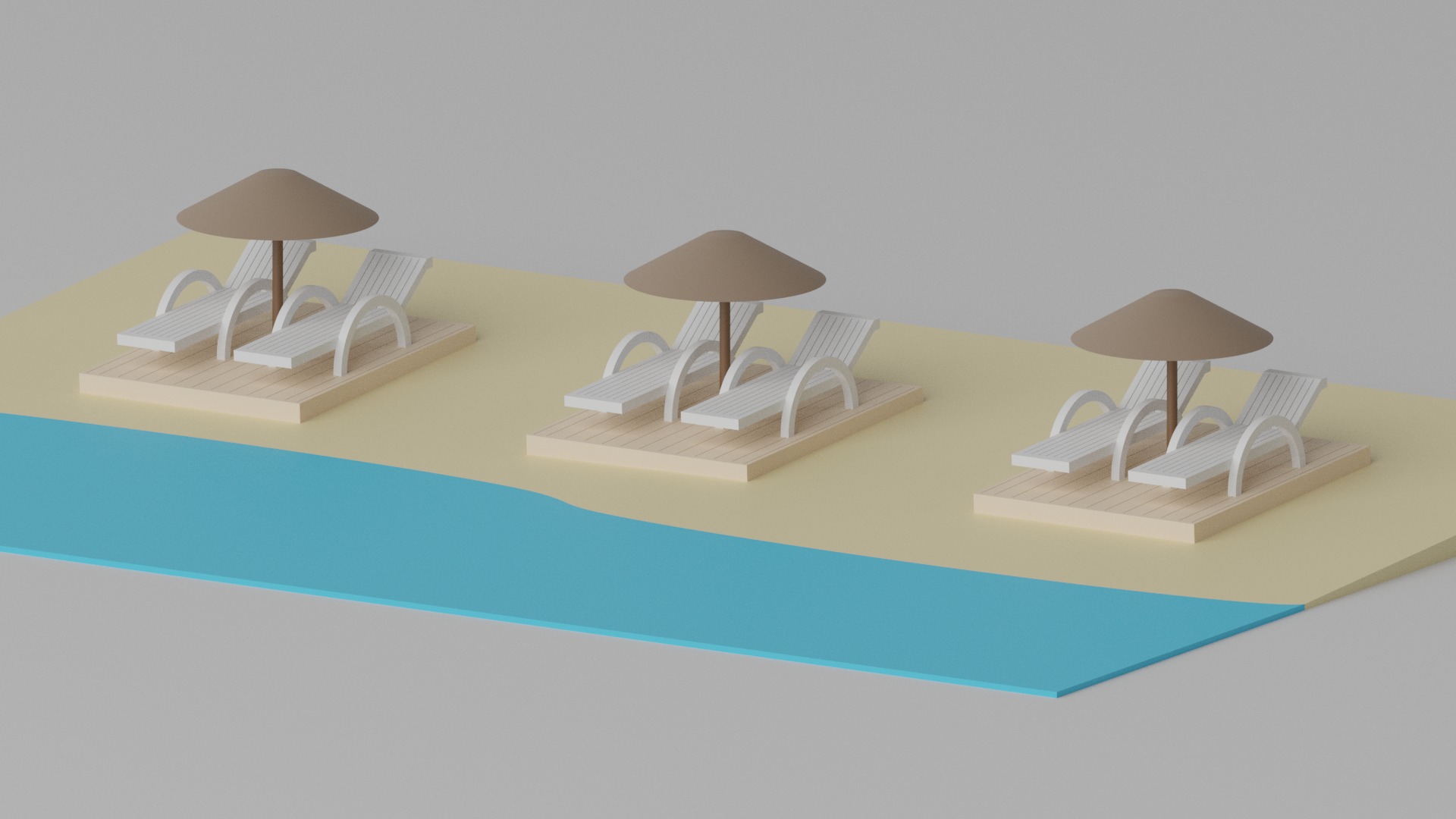 Cartoon Beach 3D model_2