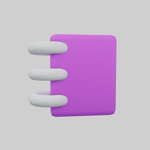 Notebook Icon v1 002 Low-poly 3D model