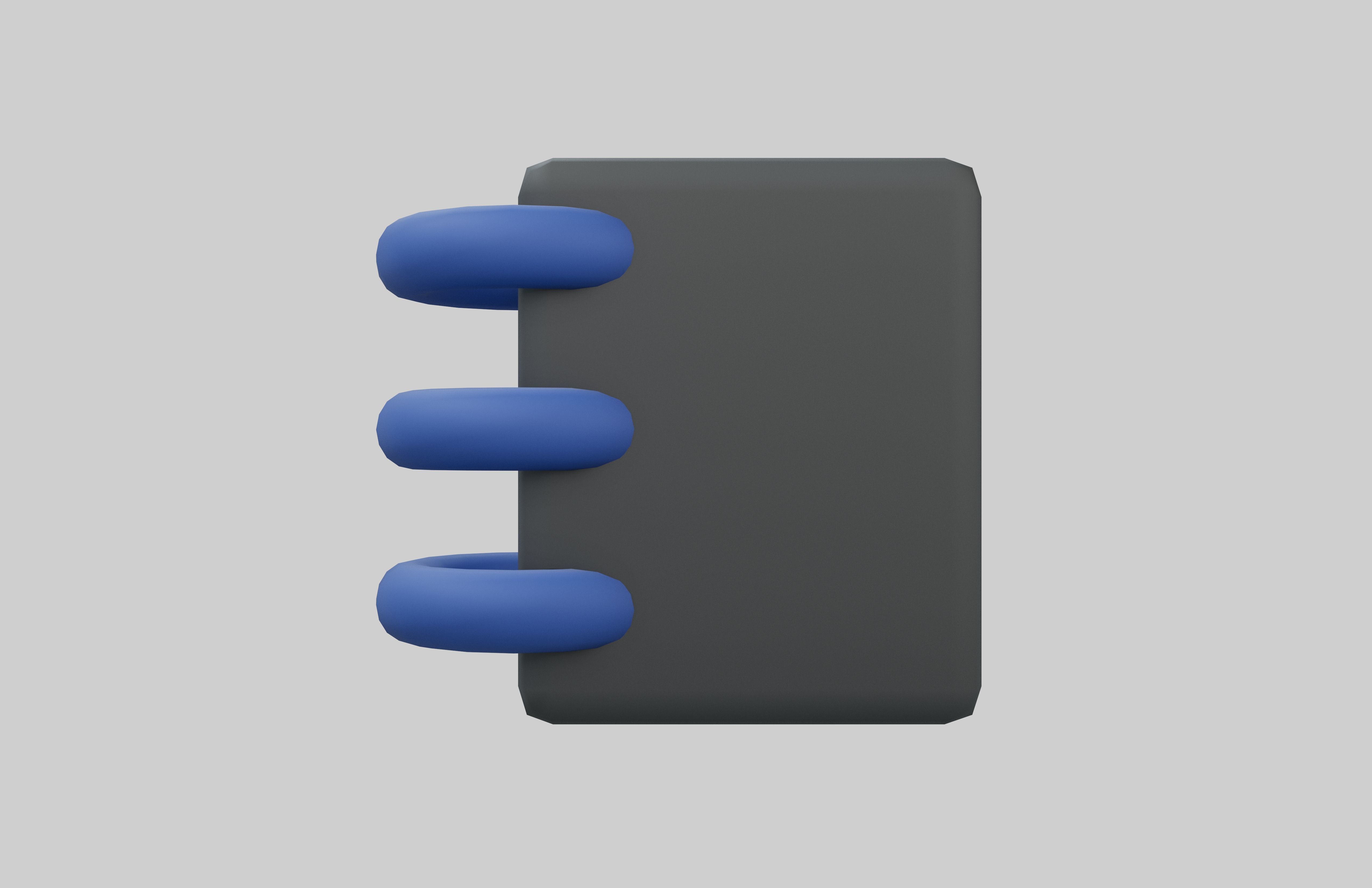 Notebook Icon v1 003 Low-poly 3D model_1