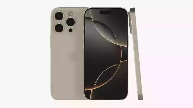 iPhone 16 Pro Natural Titanium 3D model