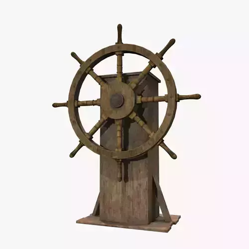 Ship Wheel Low-poly 3D model