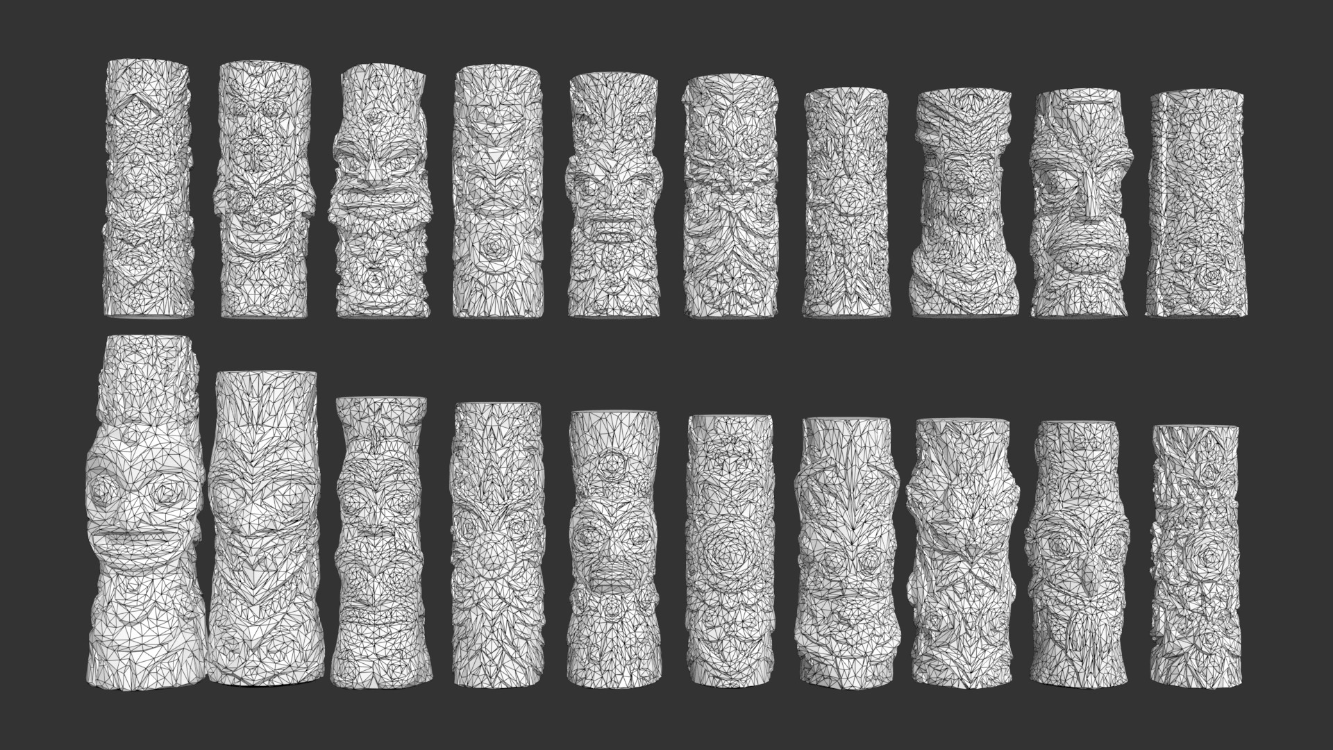 20 Modular Totem Poles - 241116 Low-poly 3D model_22