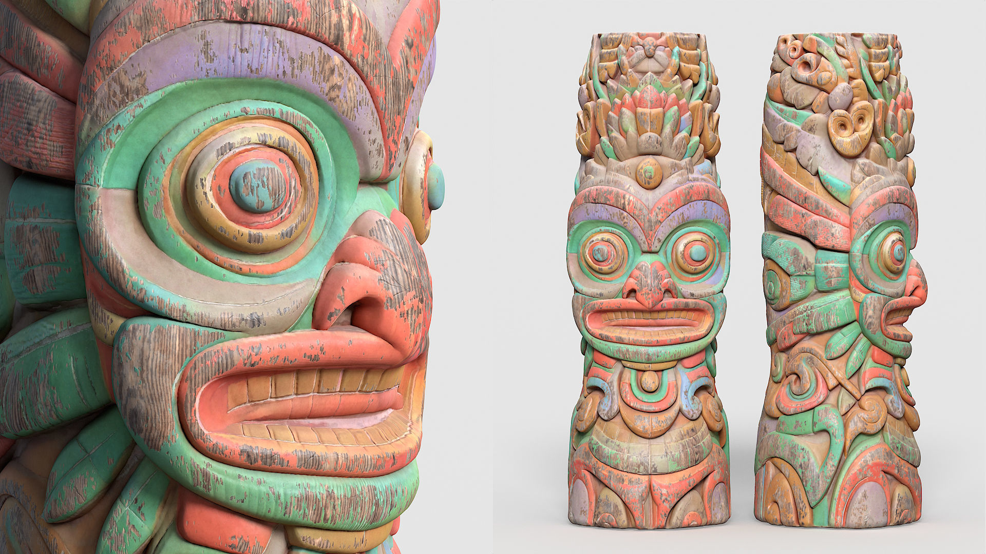 20 Modular Totem Poles - 241116 Low-poly 3D model_18