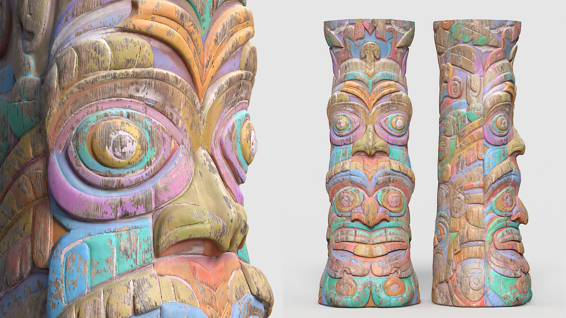 20 Modular Totem Poles - 241116 Low-poly 3D model_20