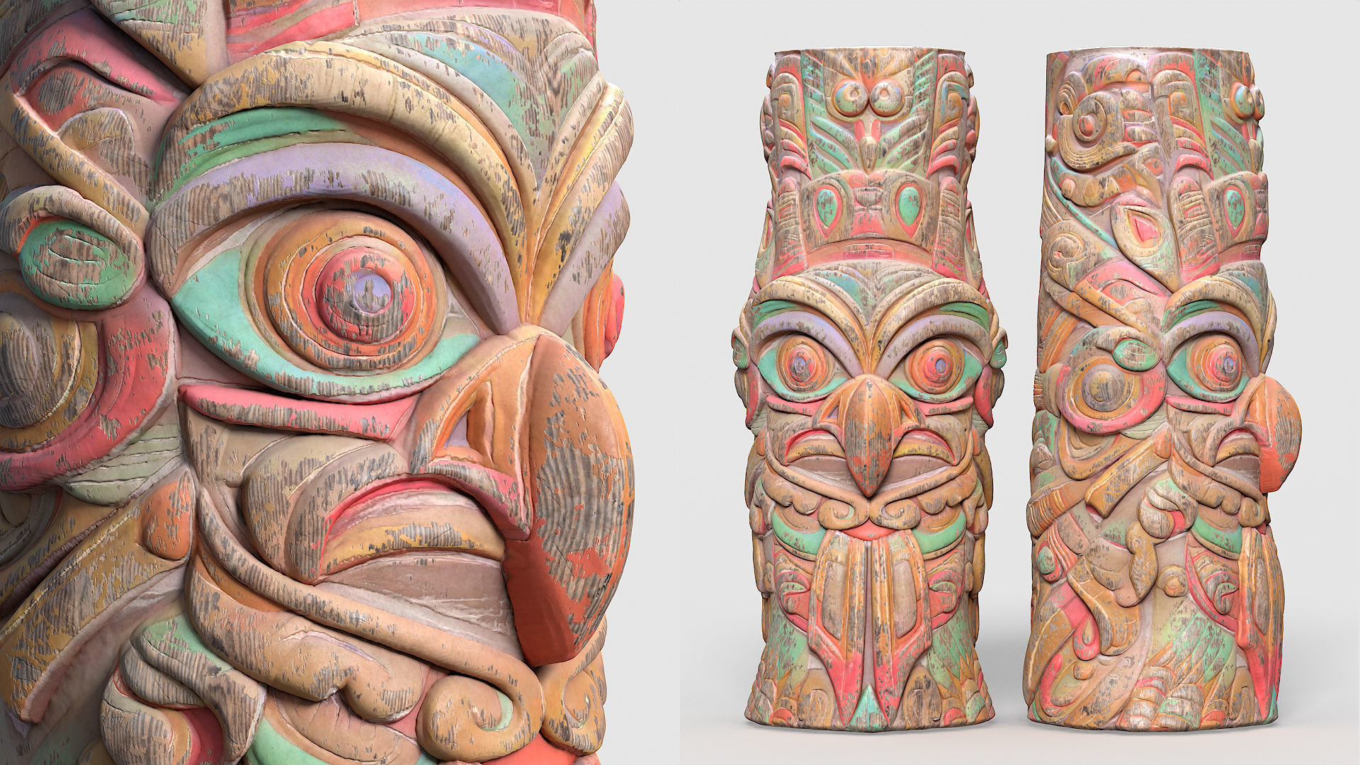 20 Modular Totem Poles - 241116 Low-poly 3D model_21