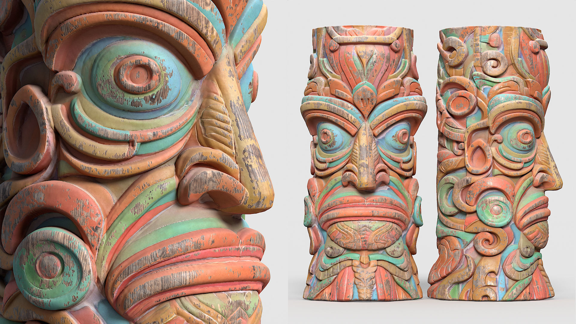 20 Modular Totem Poles - 241116 Low-poly 3D model_5