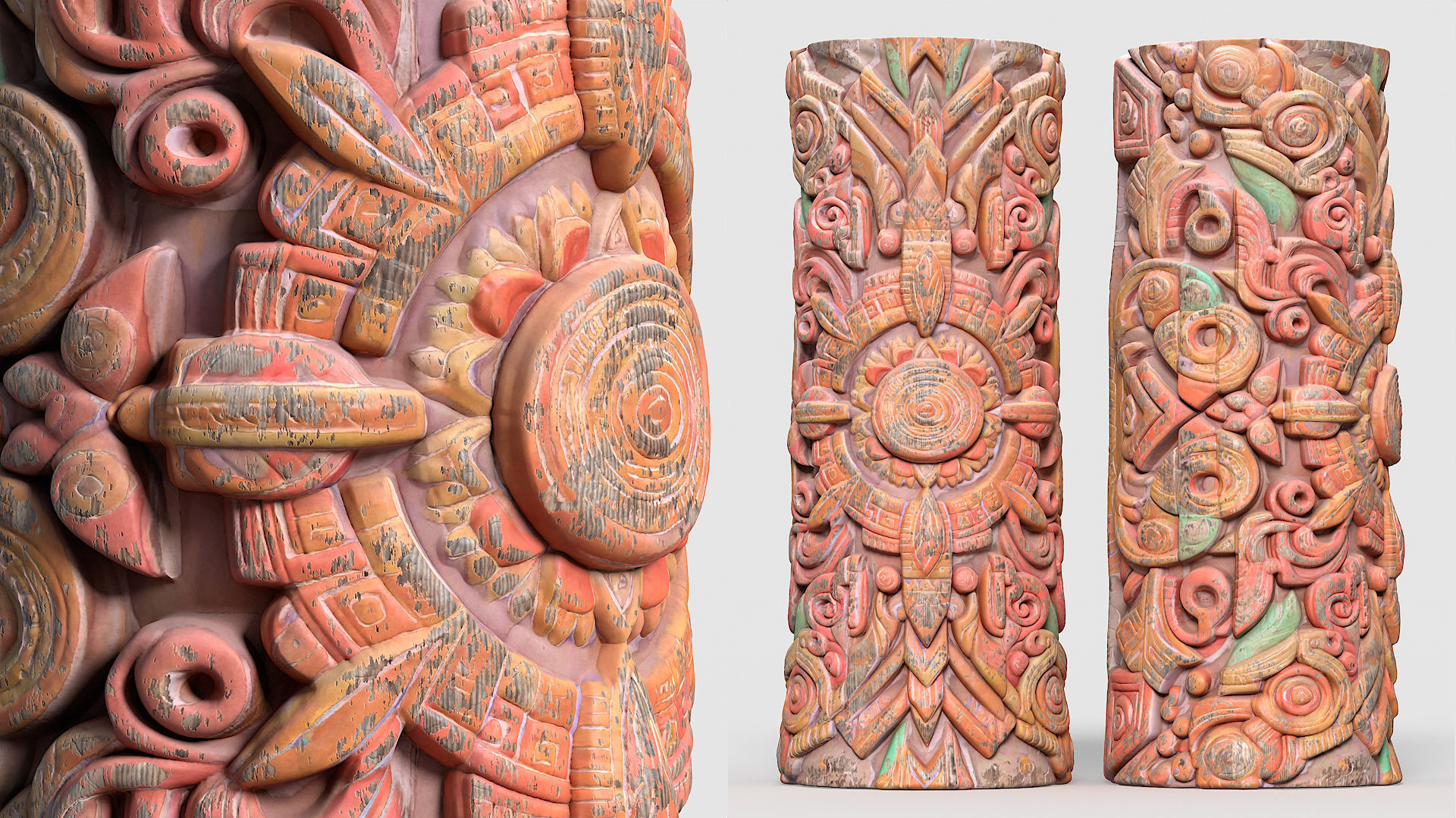 20 Modular Totem Poles - 241116 Low-poly 3D model_3