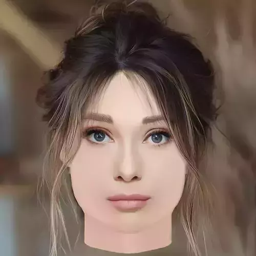 Audrey Hepburn Head - No Hair - Low poly head for game 