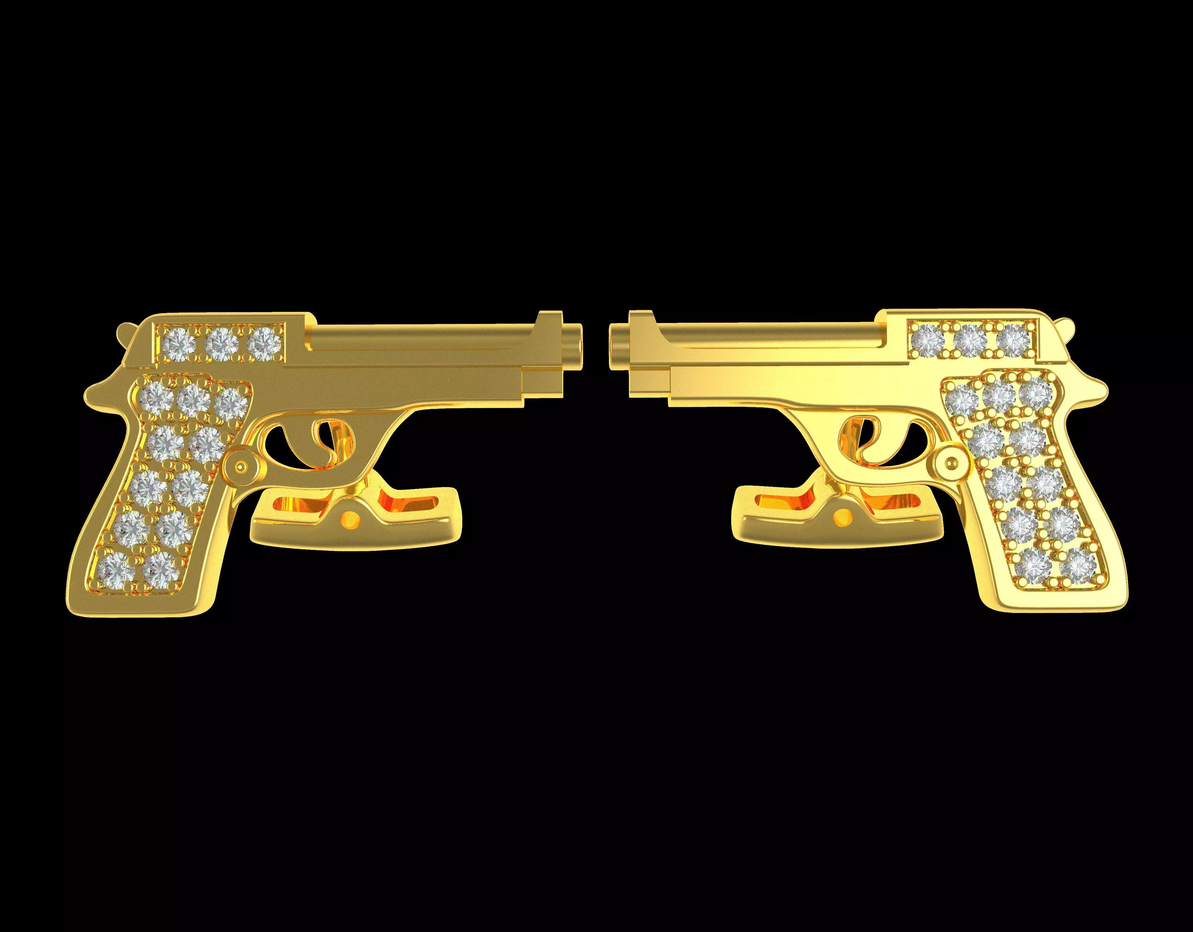 Shotgun Cufflinks 3D print model_0