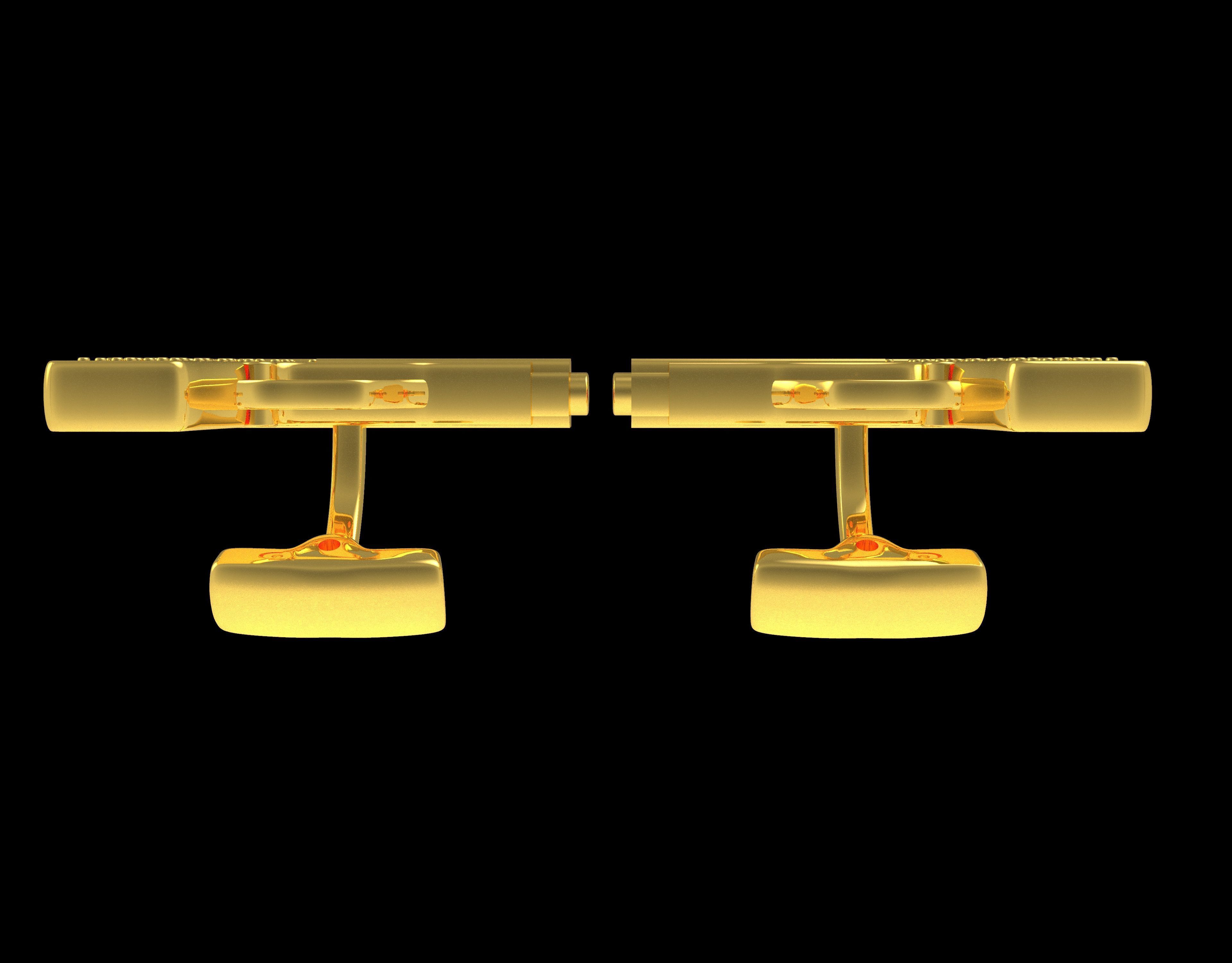 Shotgun Cufflinks 3D print model_3