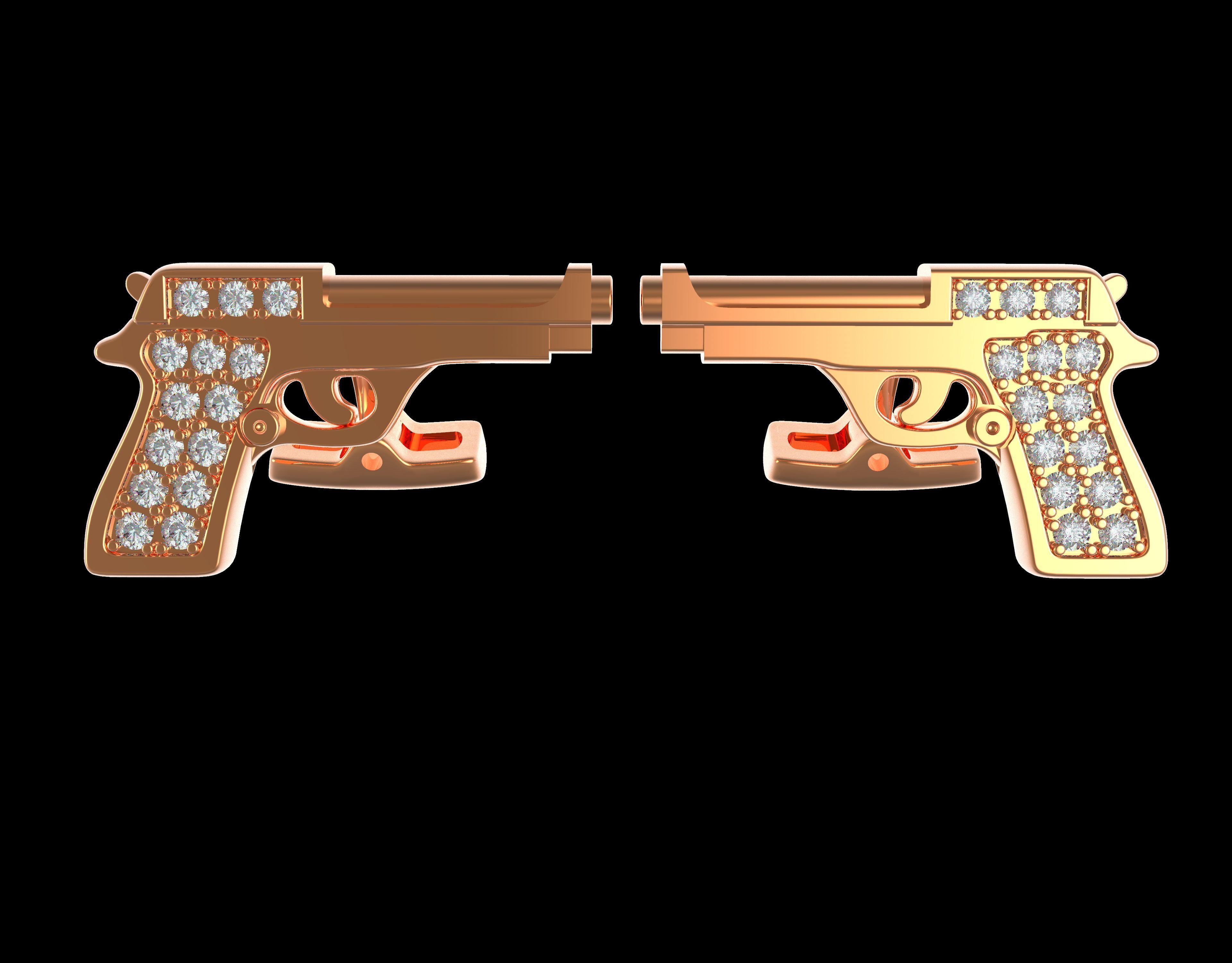 Shotgun Cufflinks 3D print model_5