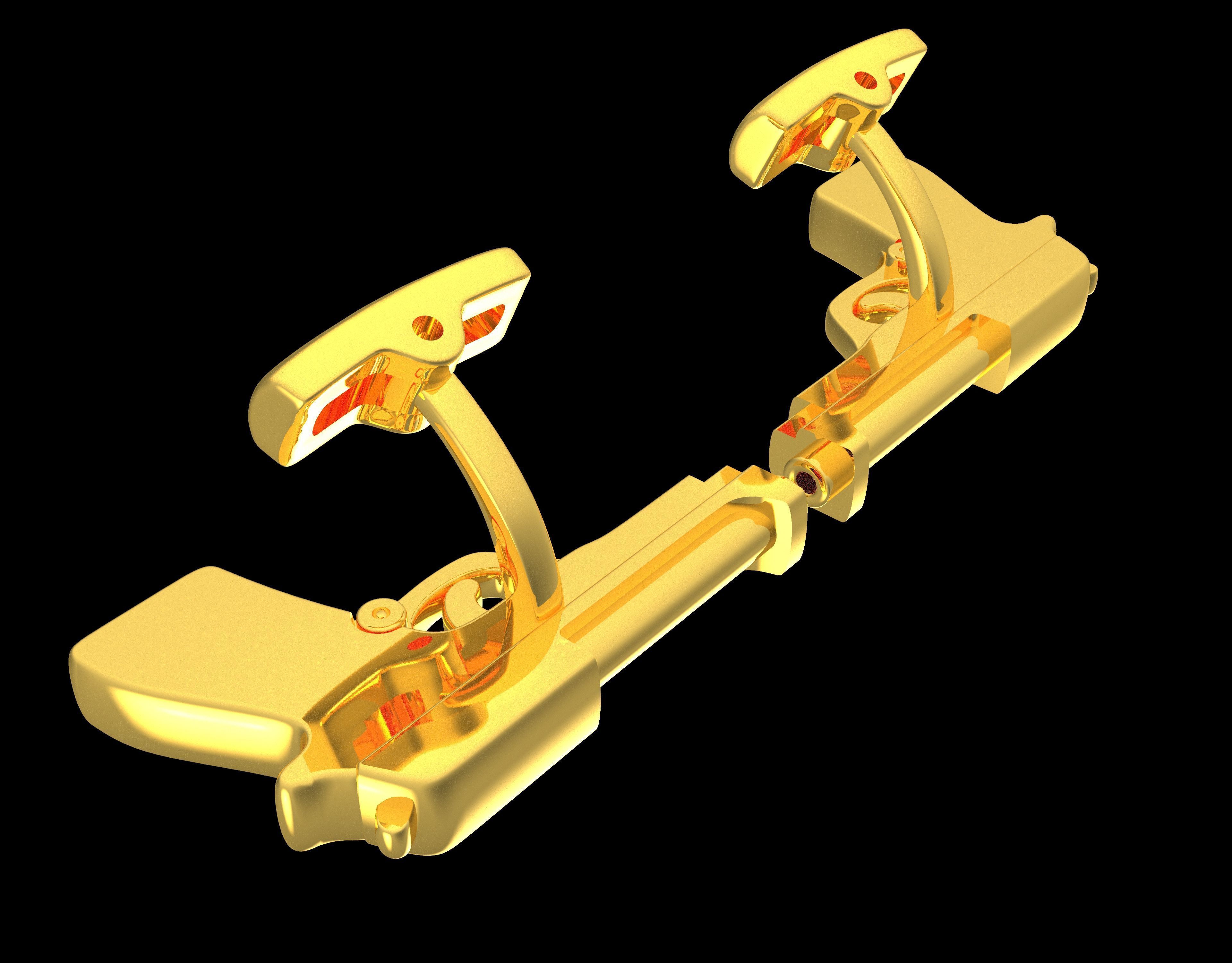 Shotgun Cufflinks 3D print model_4