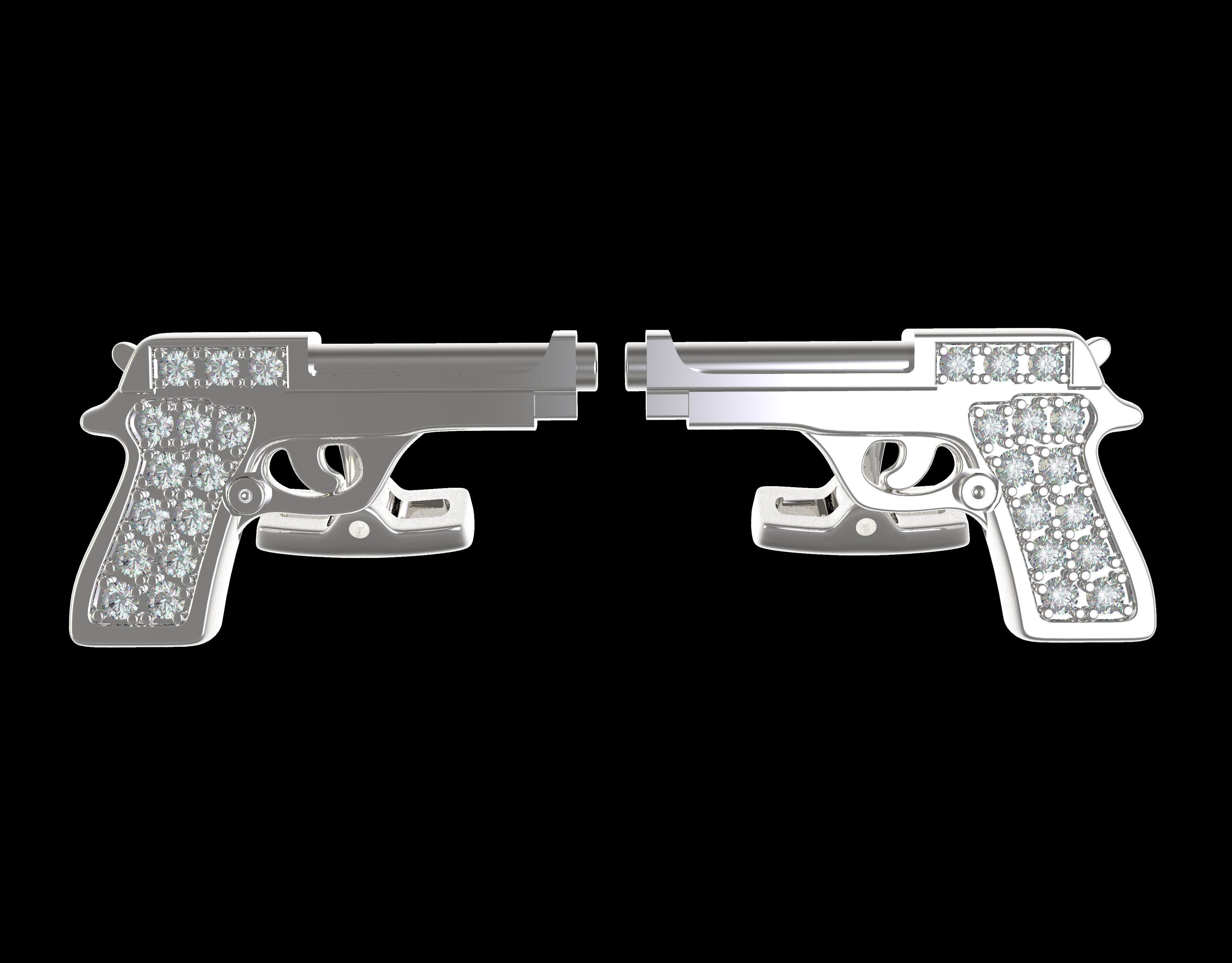 Shotgun Cufflinks 3D print model_9