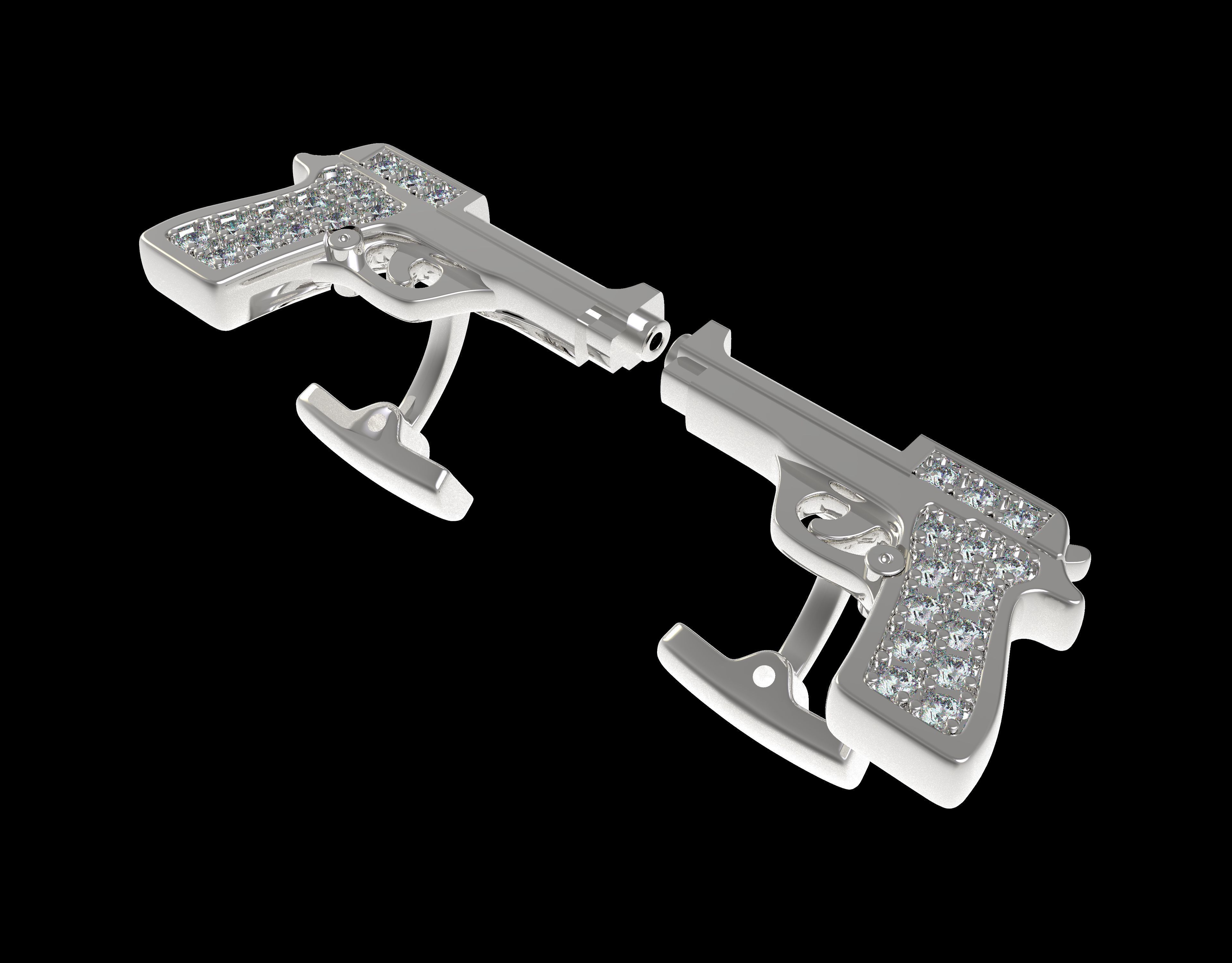 Shotgun Cufflinks 3D print model_11