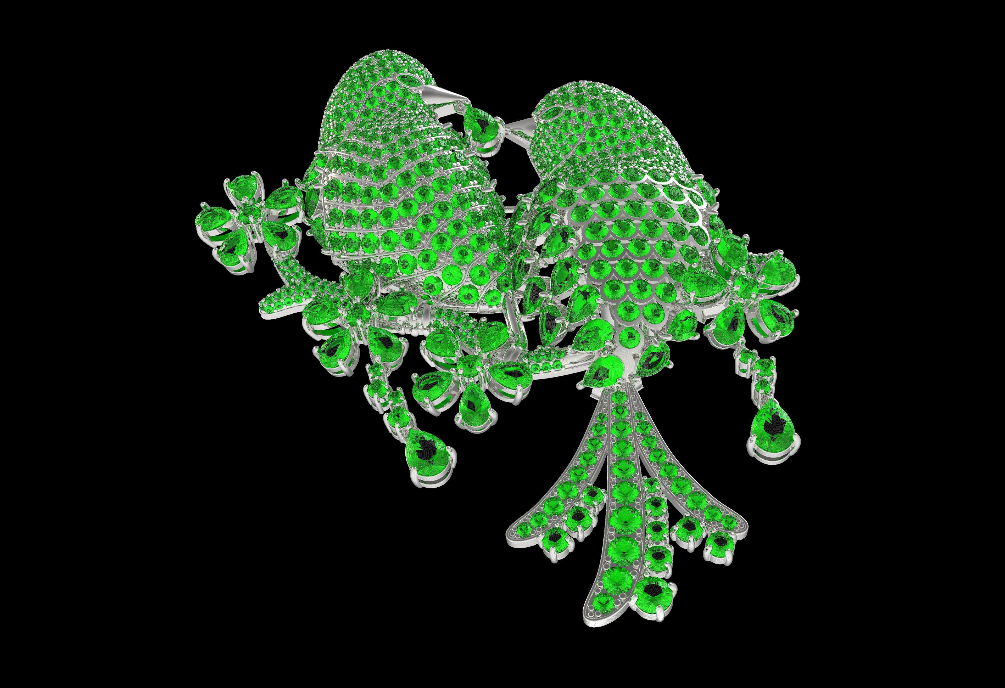 Graff Diamond Bird Brooch 3D print model_13