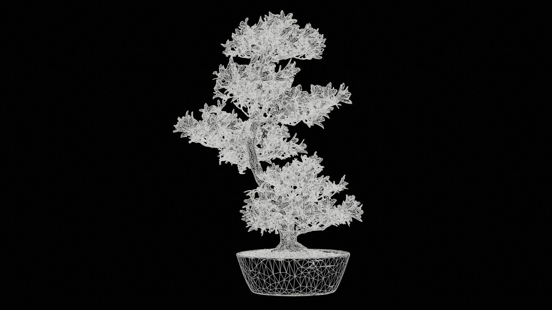 Satsuki Azalea Large Cluster Red Rhododendron Indicum Bonsai ... Low-poly 3D model_11