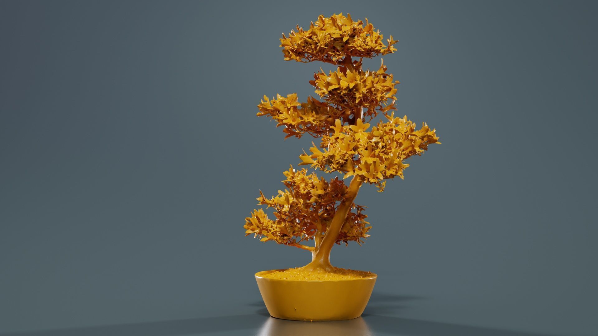 Satsuki Azalea Large Cluster Red Rhododendron Indicum Bonsai ... Low-poly 3D model_13