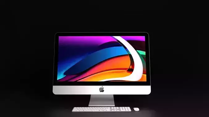 Apple iMac silver 3d model 