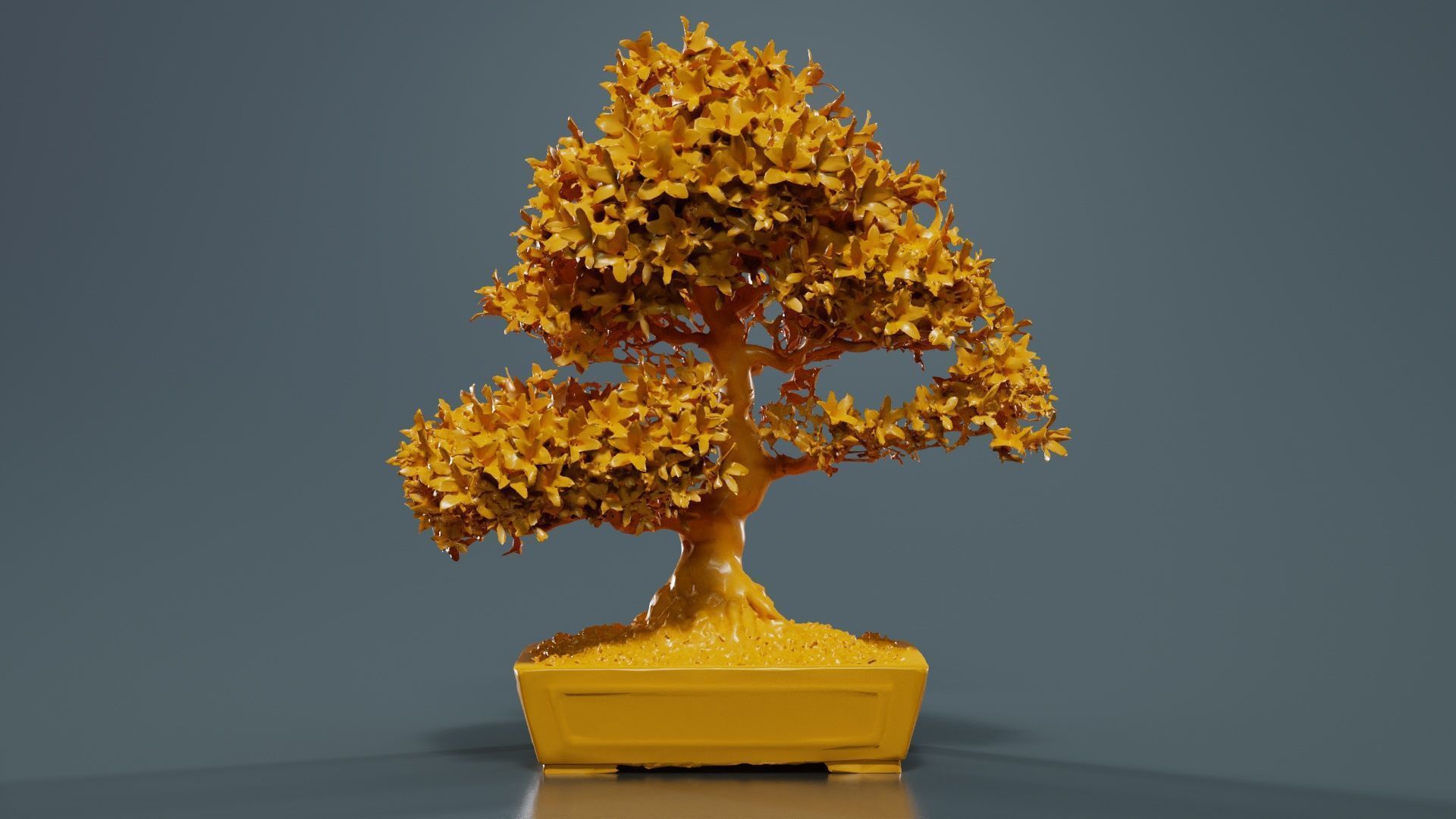 Satsuki Azalea Large Red Pink Rhododendron Indicum Bonsai Tree Low-poly 3D model_12