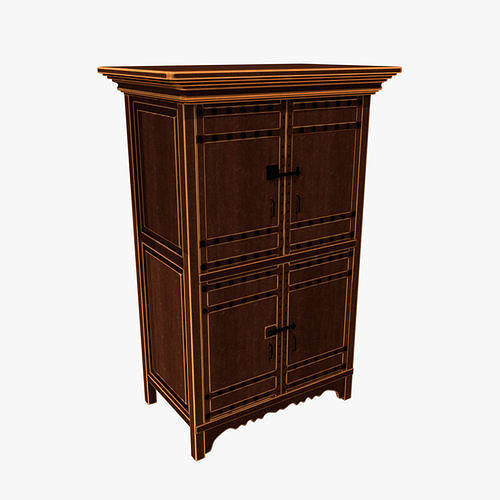 Medieval Cabinet V04 Low-poly 3D model
