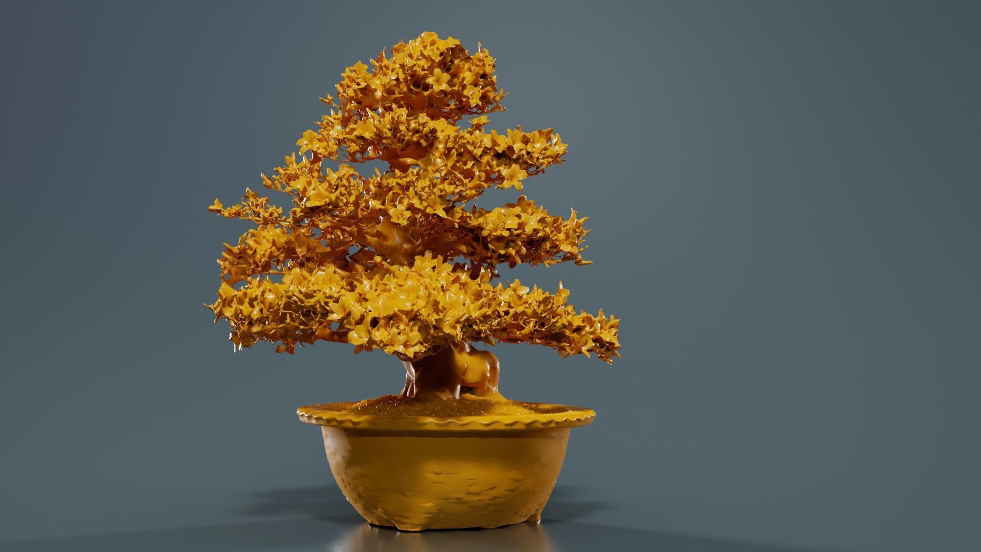 Satsuki Azalea Large Rhododendron Indicum Bonsai Tree Low-poly 3D model_13