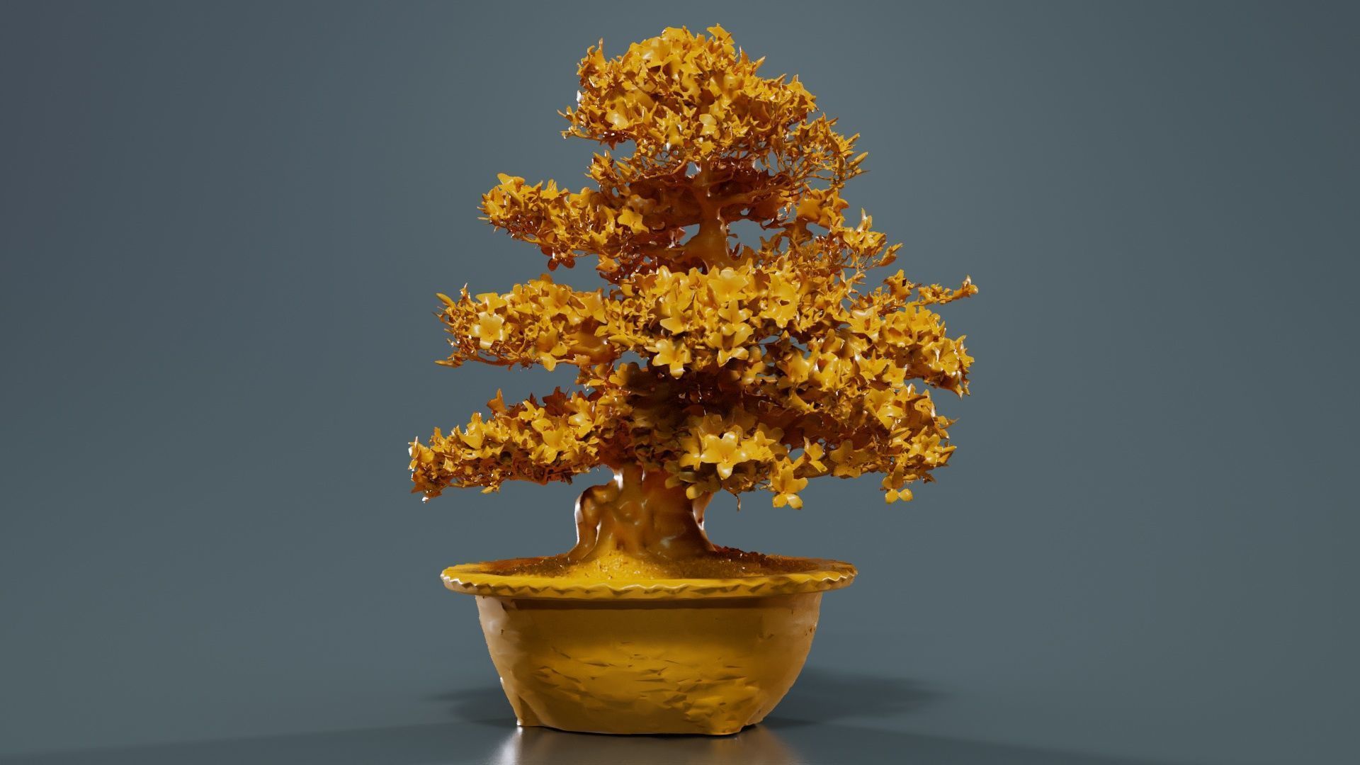 Satsuki Azalea Large Rhododendron Indicum Bonsai Tree Low-poly 3D model_12