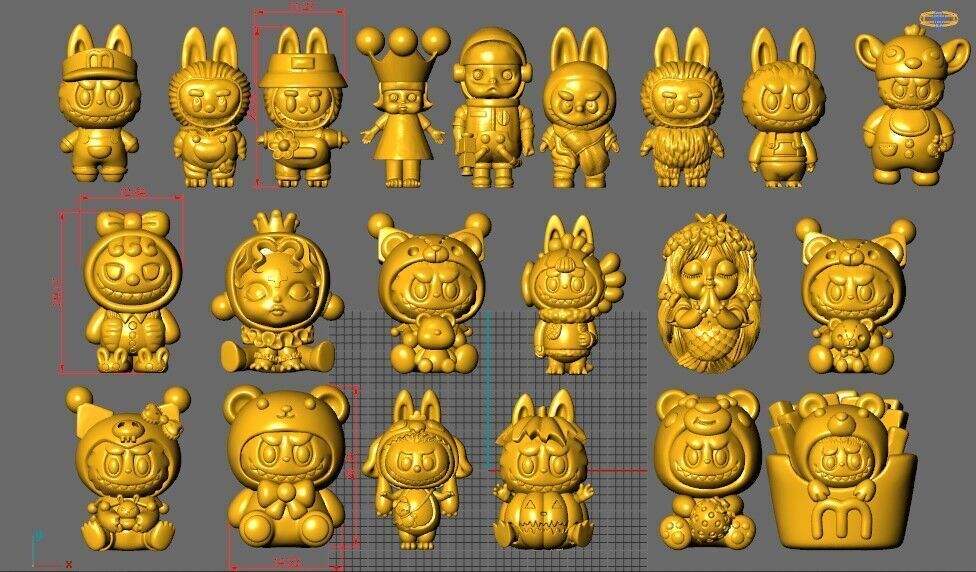 Combo Labubu Toy 21models 3D print model_25