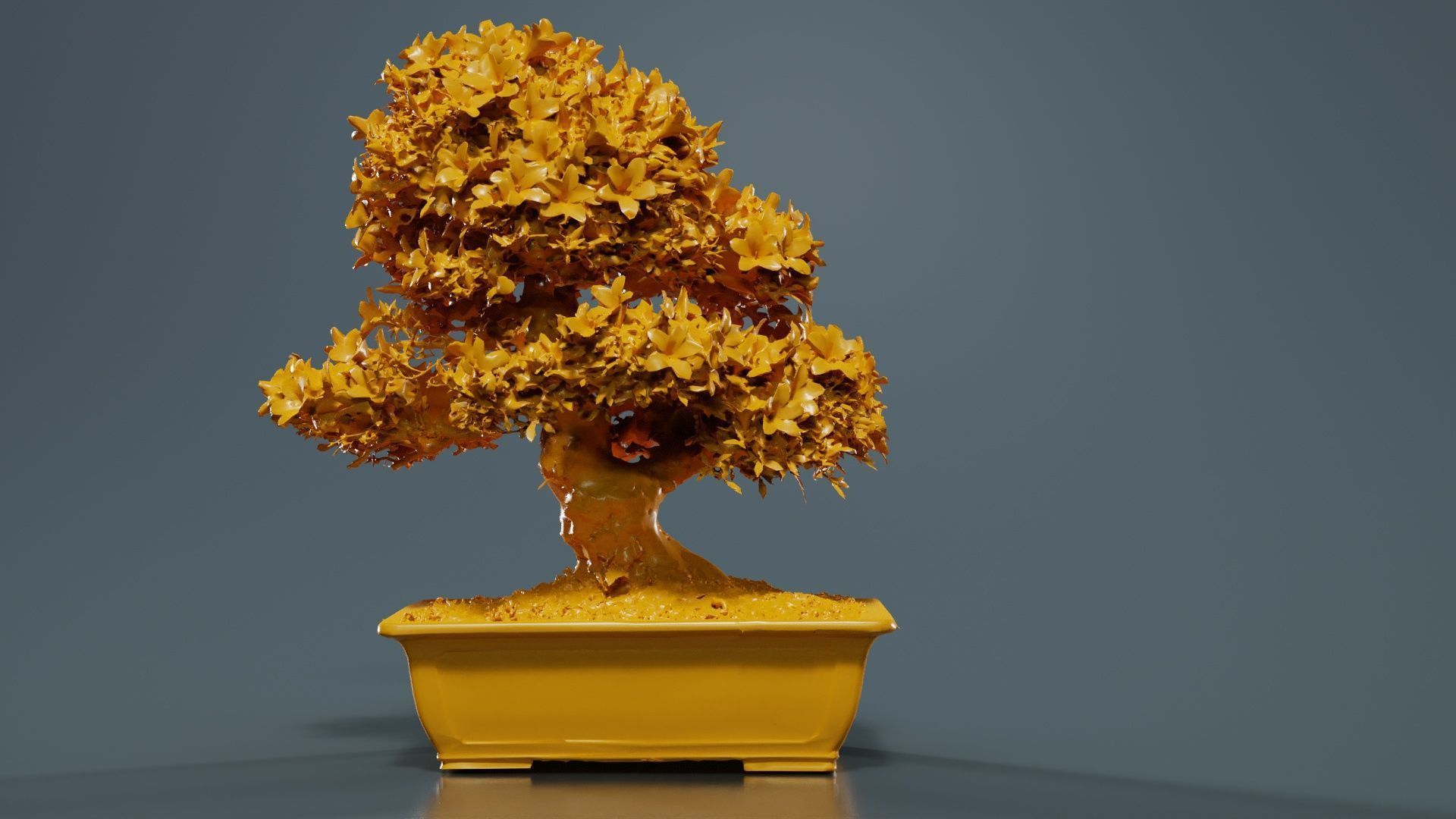 Satsuki Azalea Pink and White Rhododendron Indicum Bonsai Tree Low-poly 3D model_13