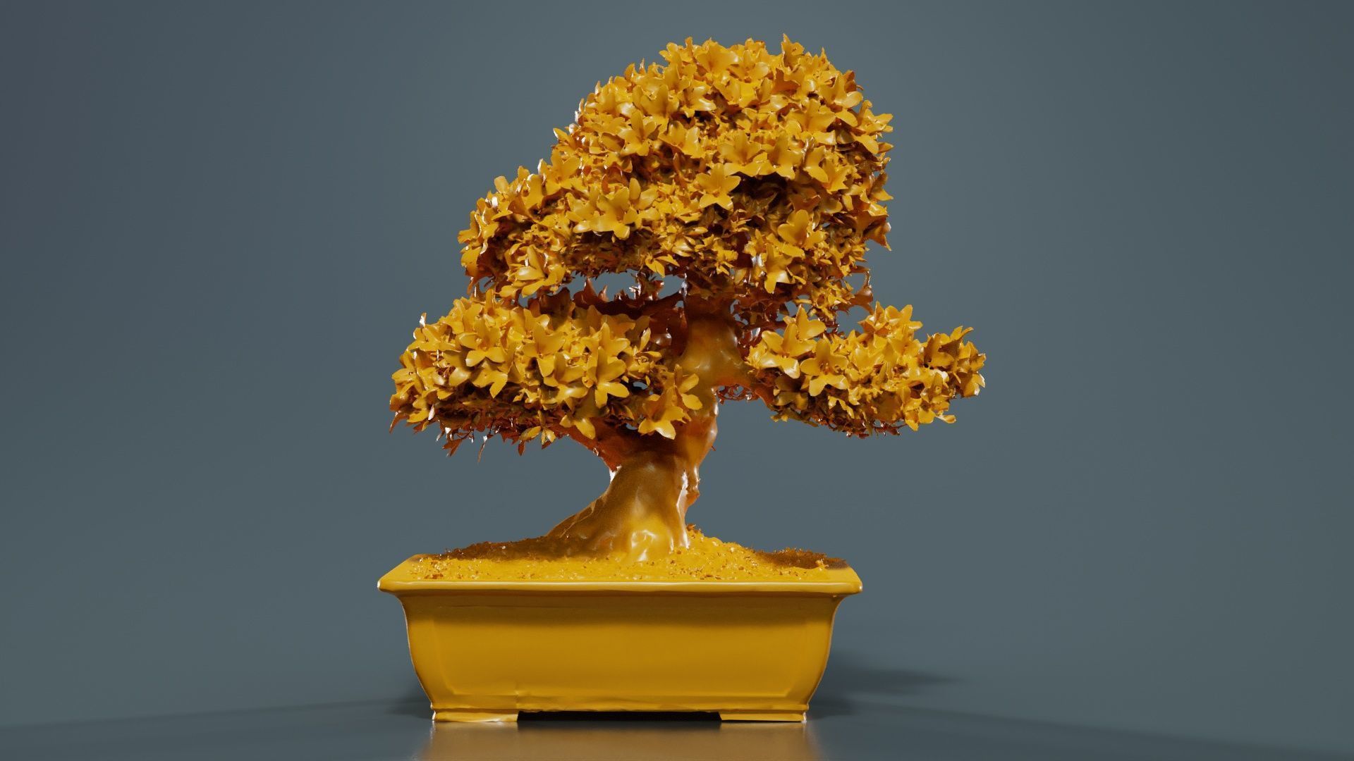 Satsuki Azalea Pink and White Rhododendron Indicum Bonsai Tree Low-poly 3D model_12