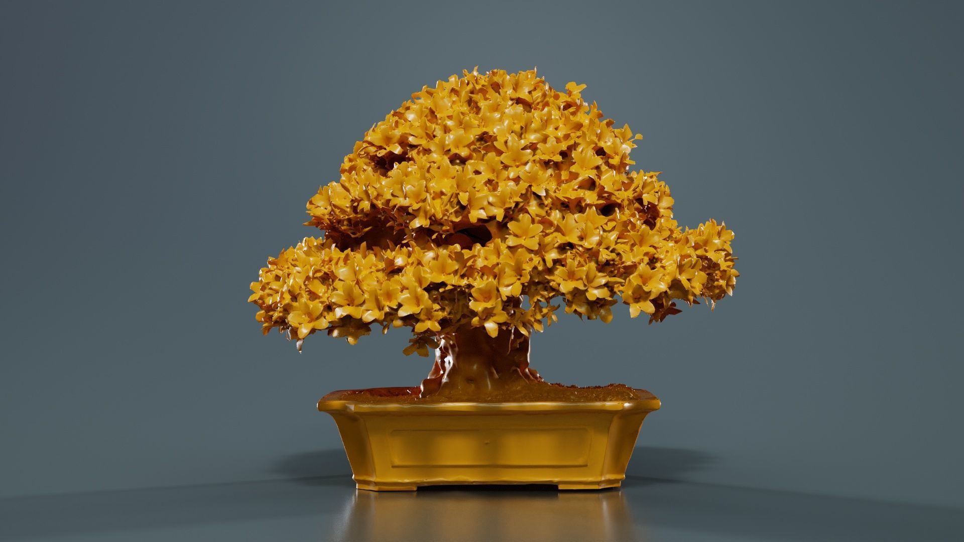 Satsuki Azalea Wide Light Pink Rhododendron Indicum Bonsai Tree Low-poly 3D model_13