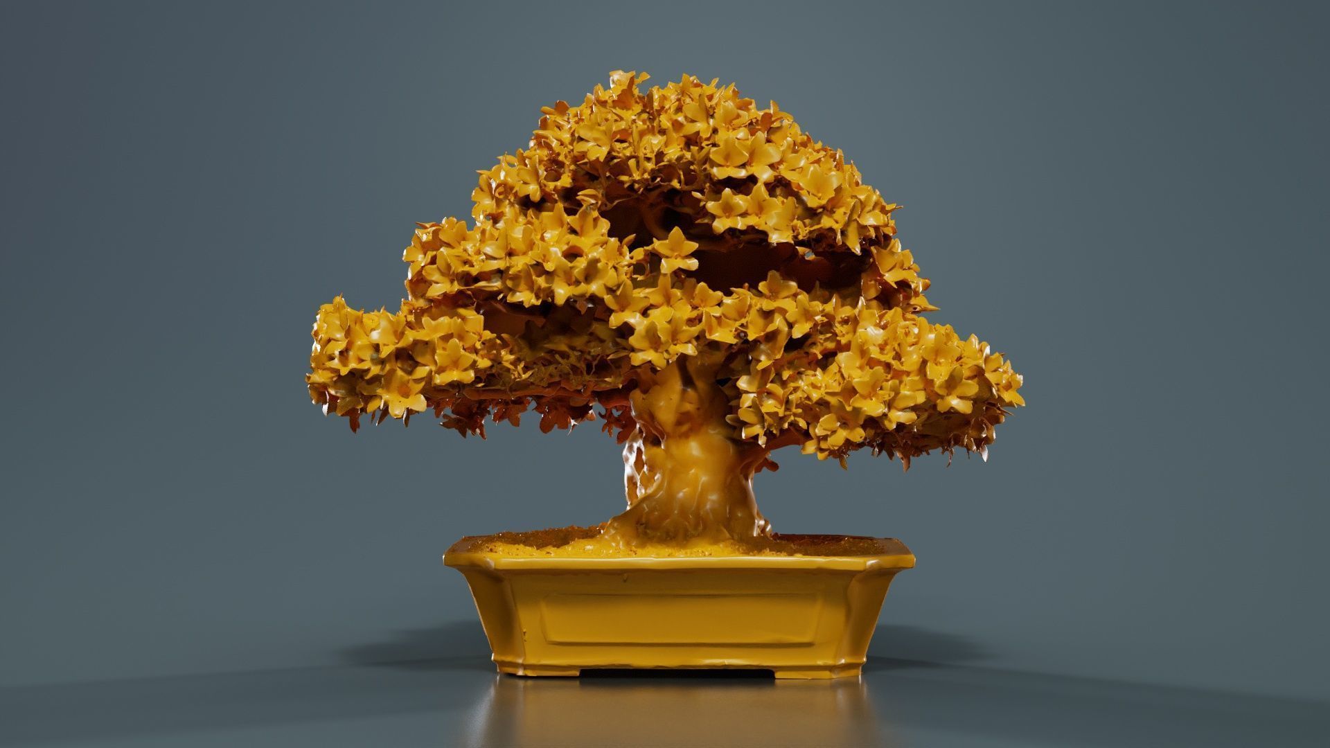 Satsuki Azalea Wide Light Pink Rhododendron Indicum Bonsai Tree Low-poly 3D model_12