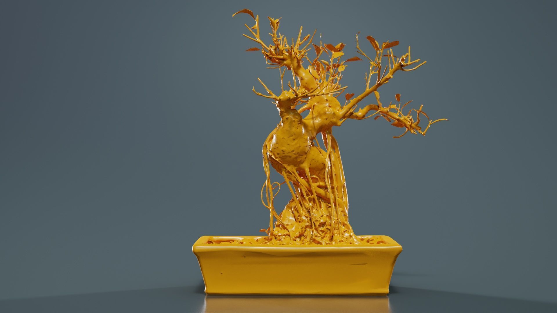 Ficus Retusa Bonsai Tree Low-poly 3D model_13