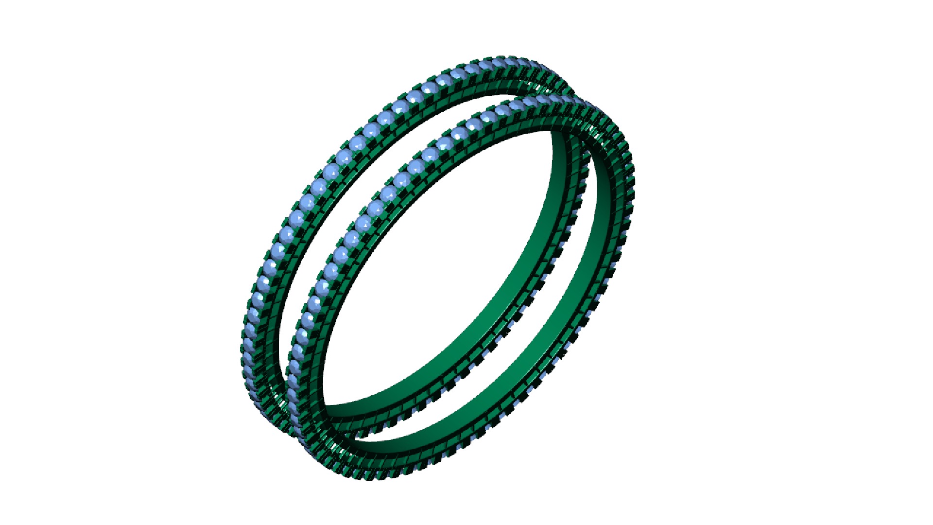 Diamond-Studded Gold Bangle Set High-Quality 3D Model 3D print model_3