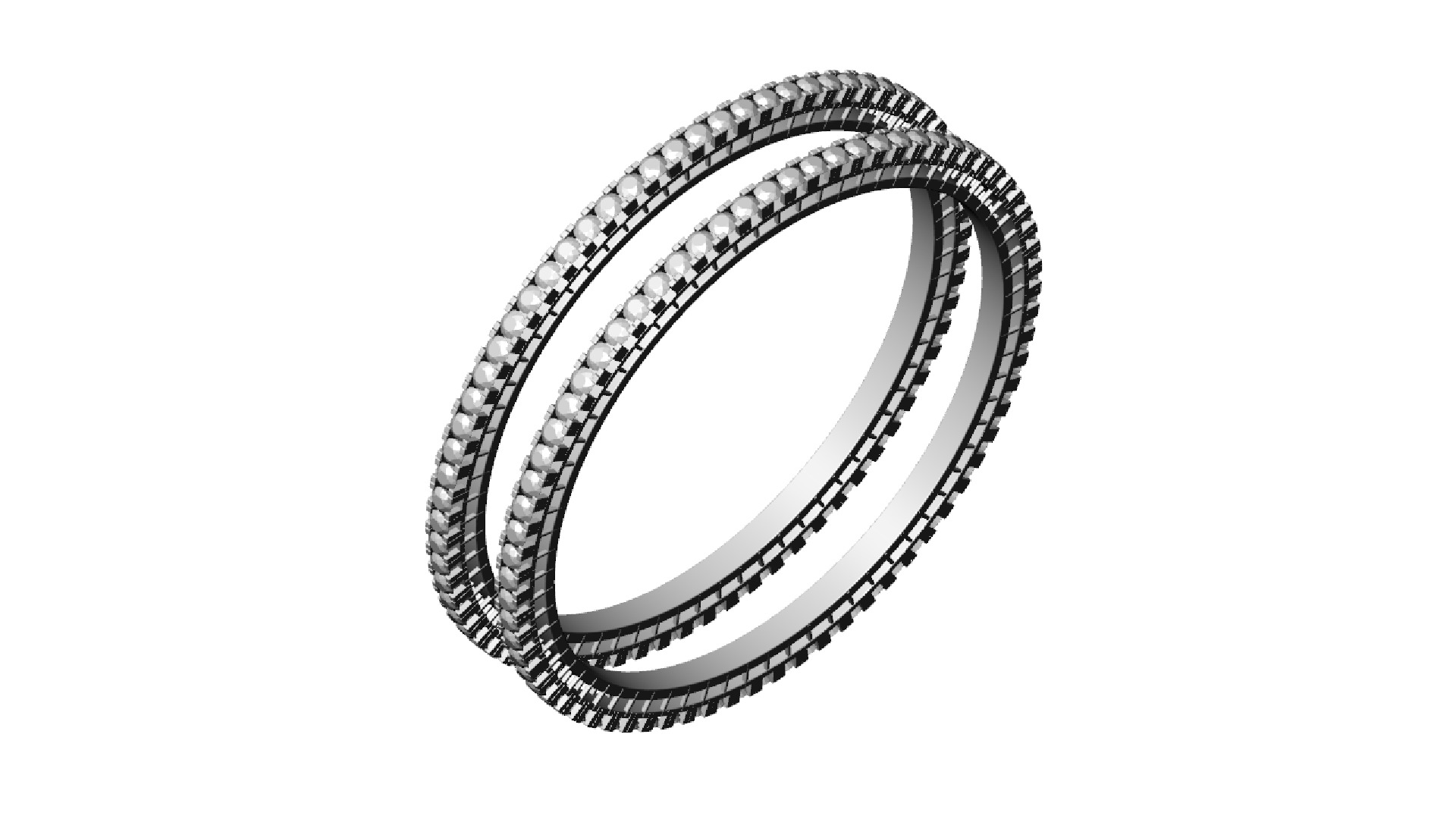 Diamond-Studded Gold Bangle Set High-Quality 3D Model 3D print model_6