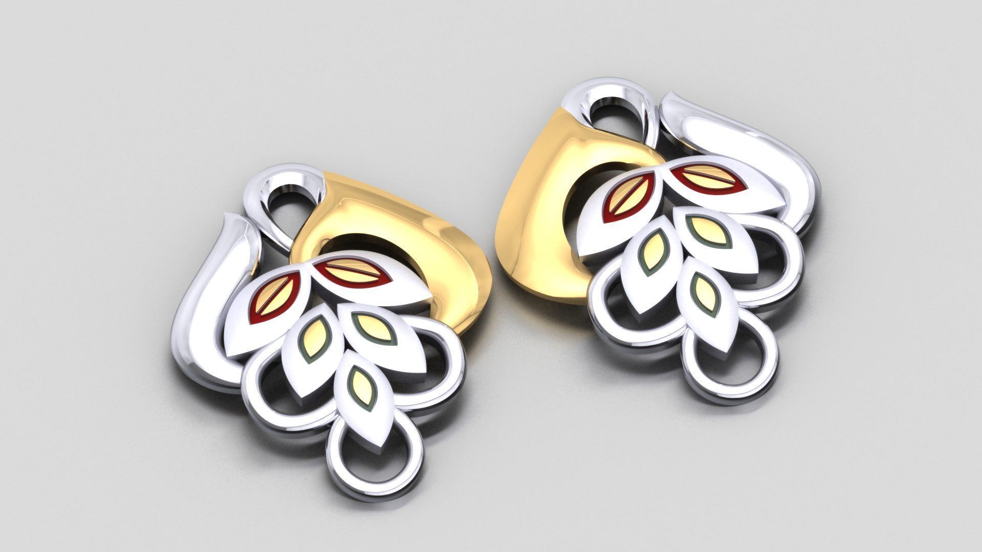 DUAL-TONED EARRINGS 3D print model_5
