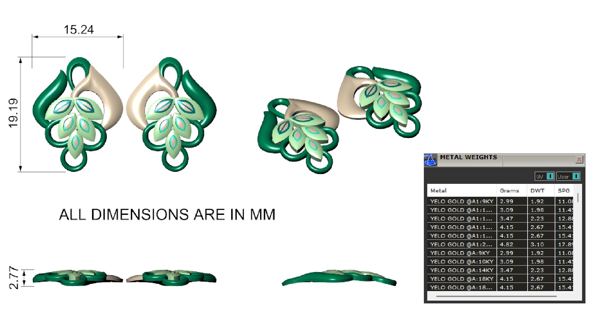 DUAL-TONED EARRINGS 3D print model_2